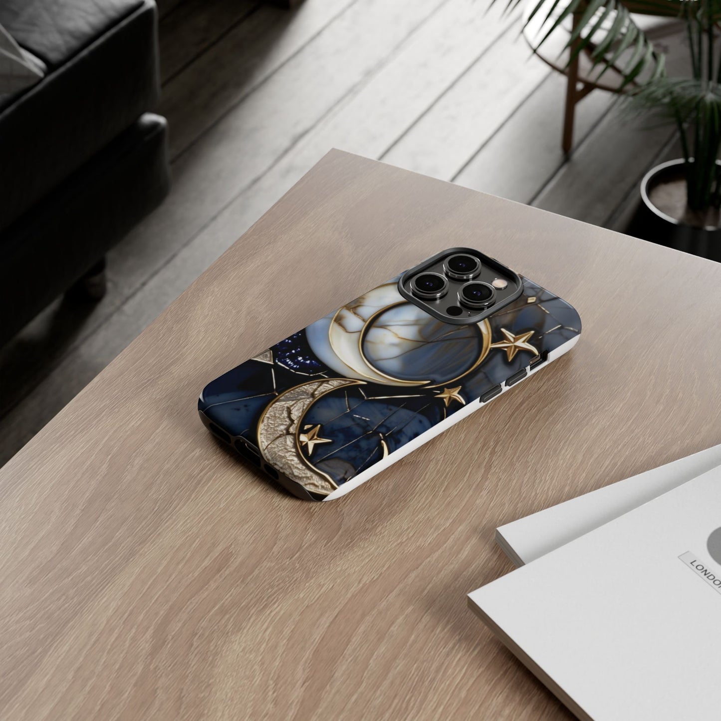 Waning Crescent Moon and Stars Phone Case