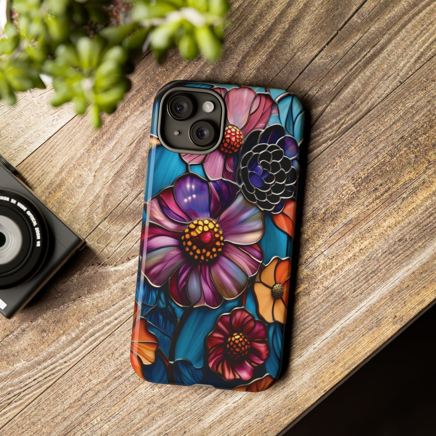 Artistic Stained Glass Floral Phone Case