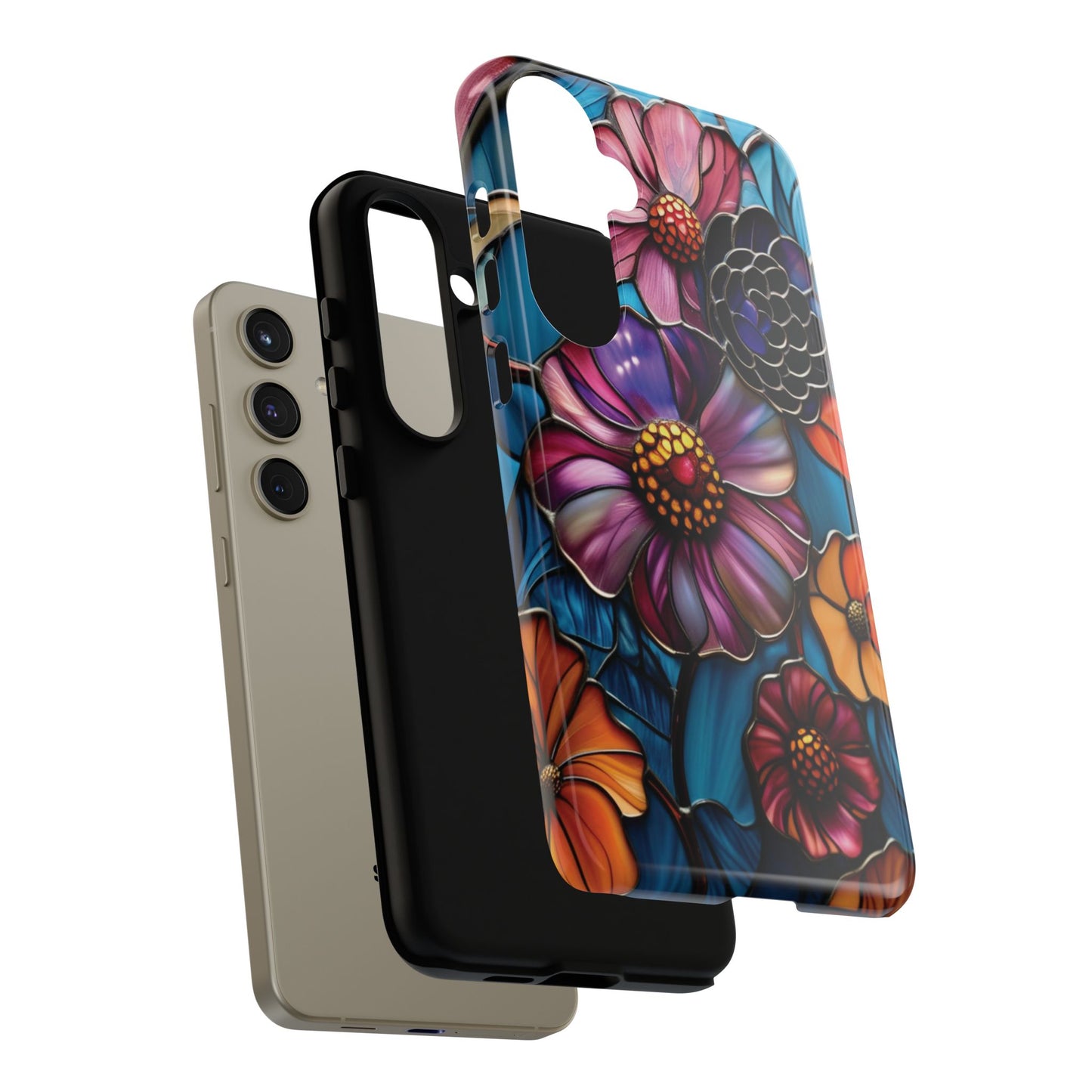 Artistic Stained Glass Floral Phone Case
