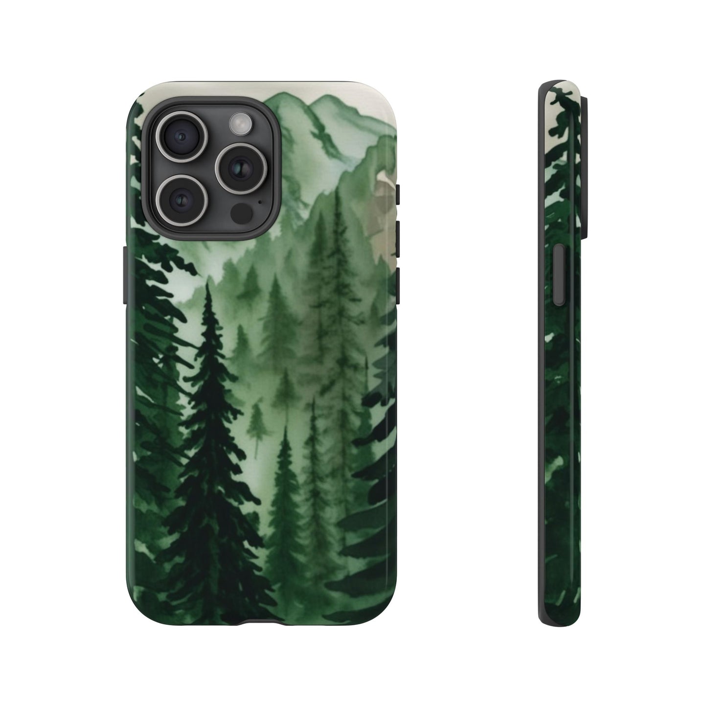 Watercolor Pine Tree Forest Mountains Phone Case