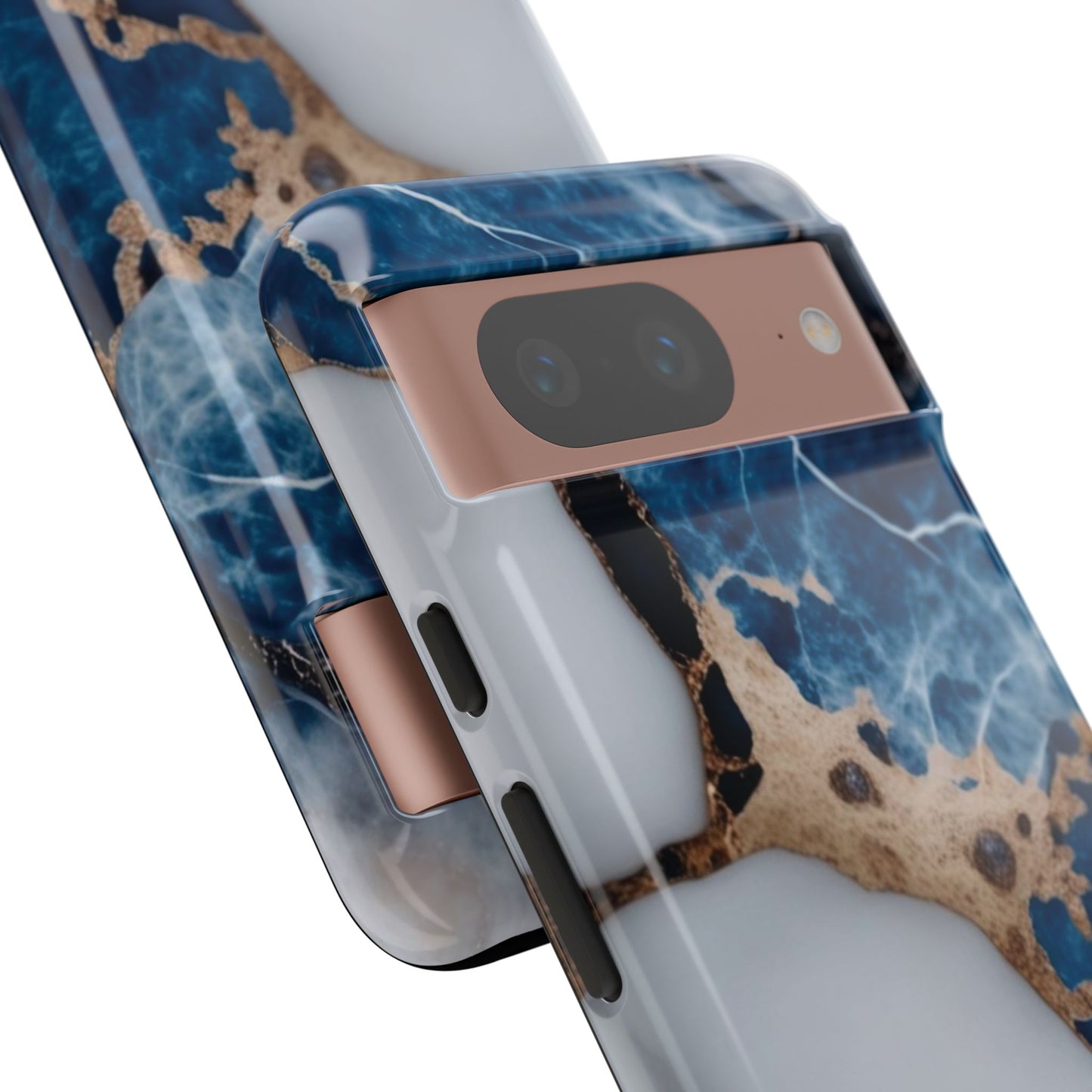 White and Blue Marble Phone Case