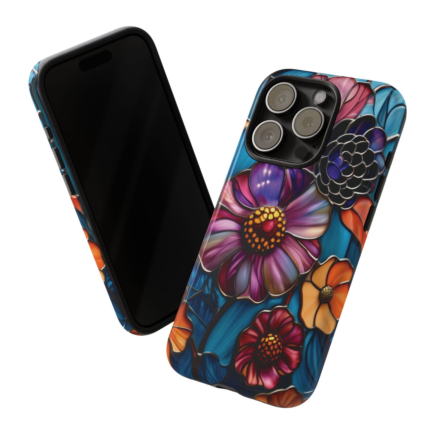 Artistic Stained Glass Floral Phone Case