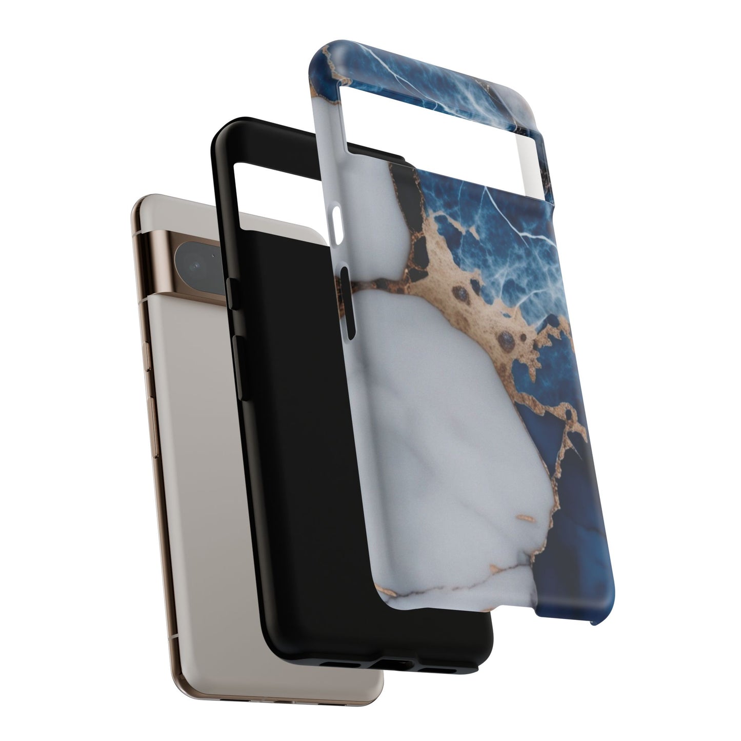 White and Blue Marble Phone Case