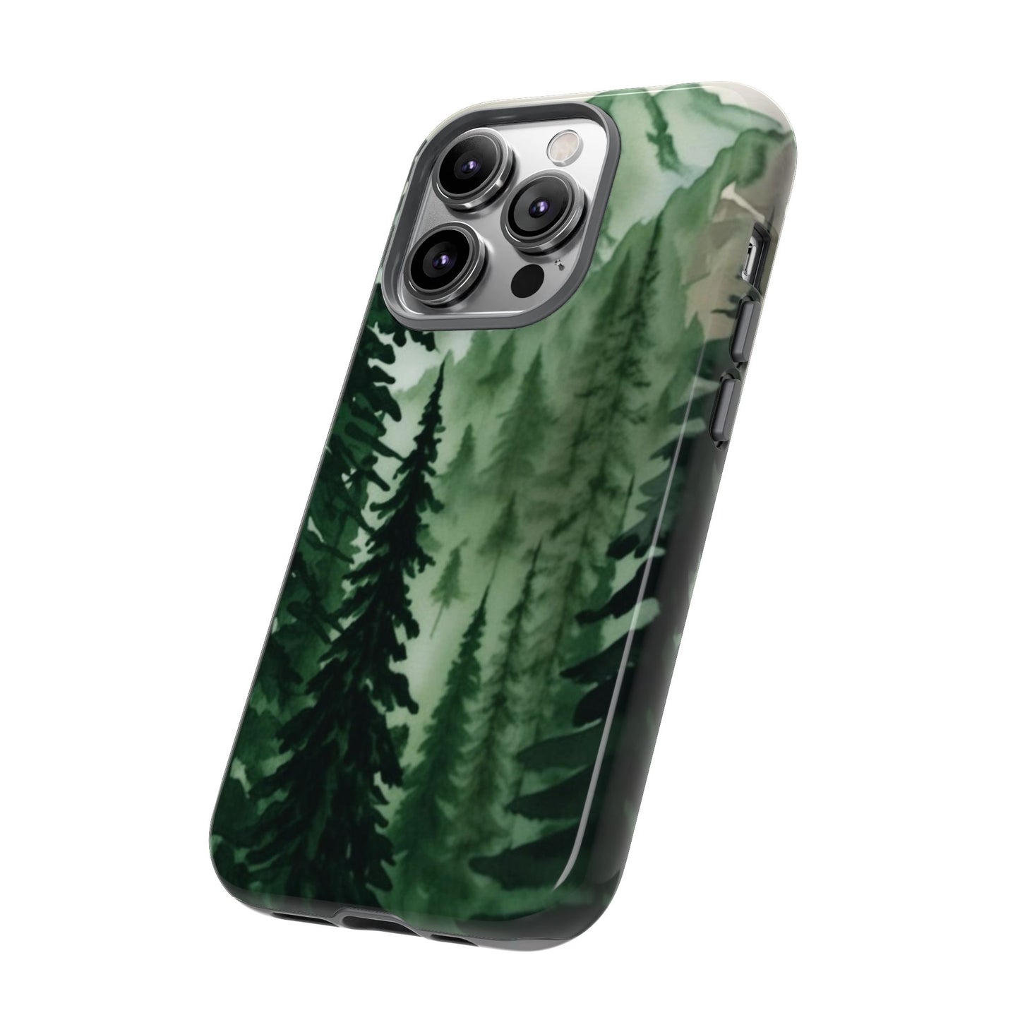 Watercolor Pine Tree Forest Mountains Phone Case