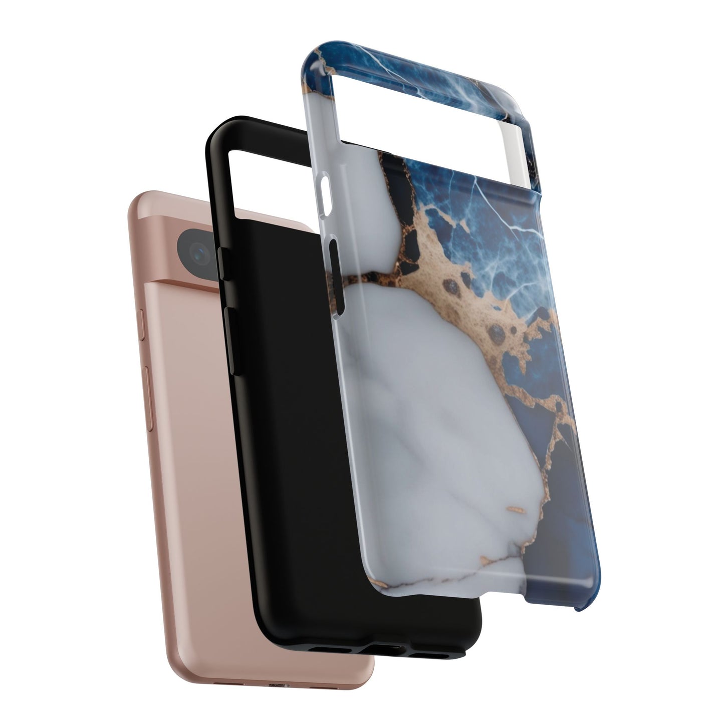 White and Blue Marble Phone Case