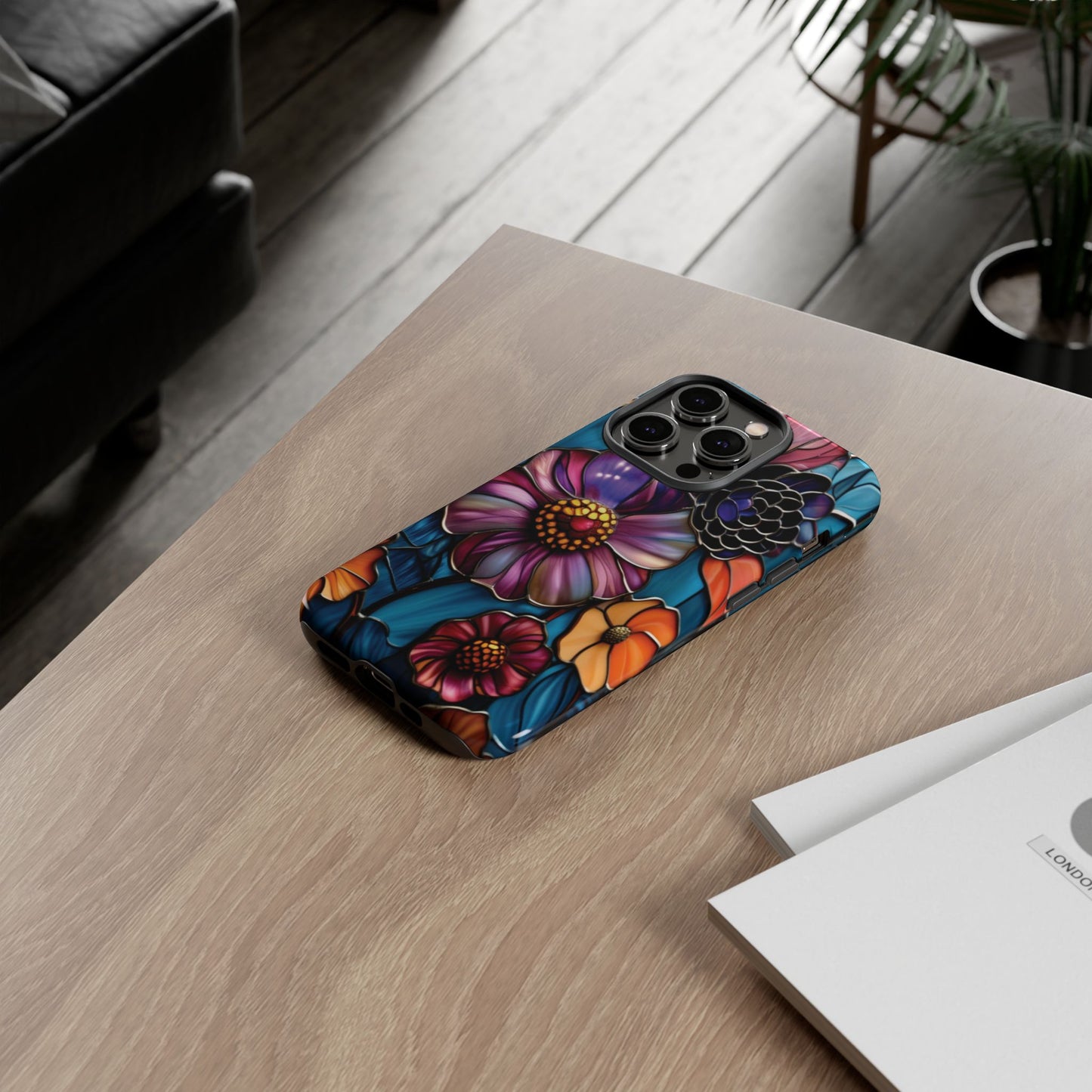 Artistic Stained Glass Floral Phone Case