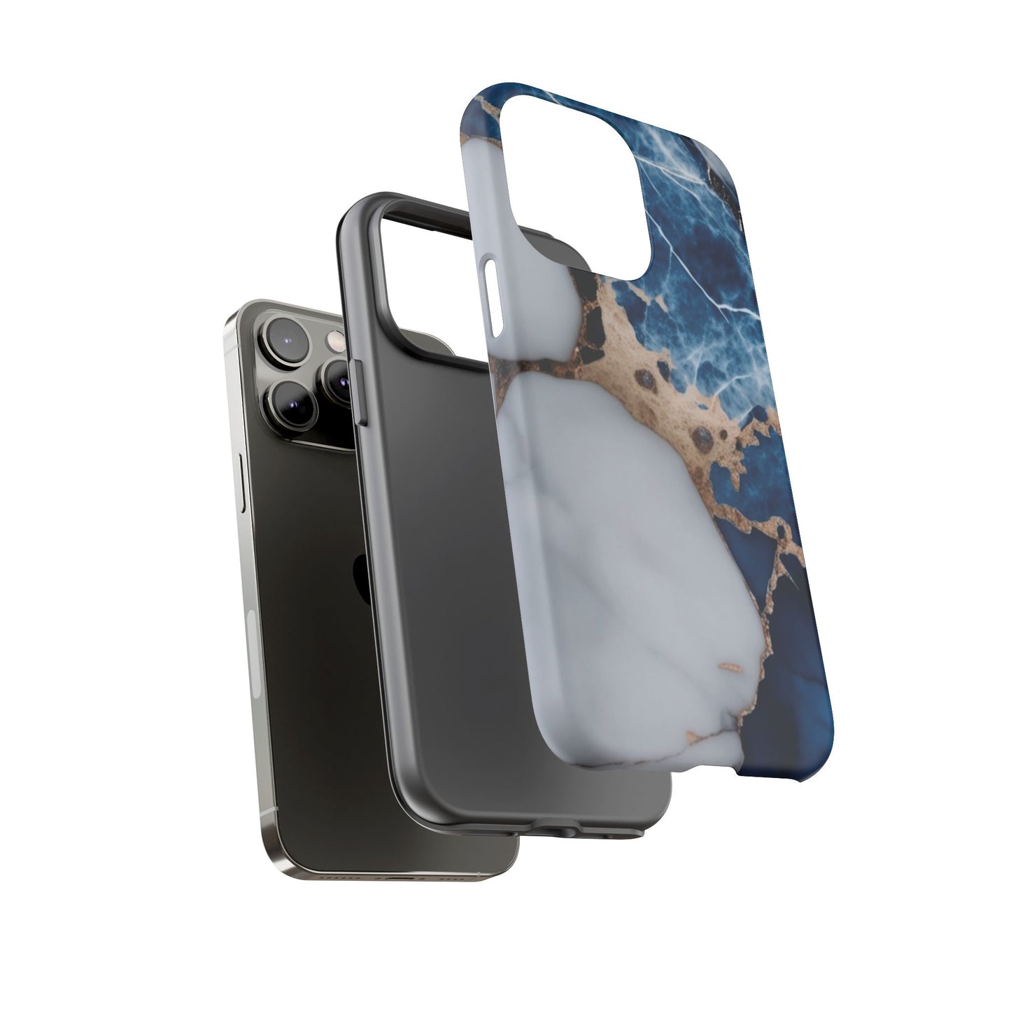 White and Blue Marble Phone Case