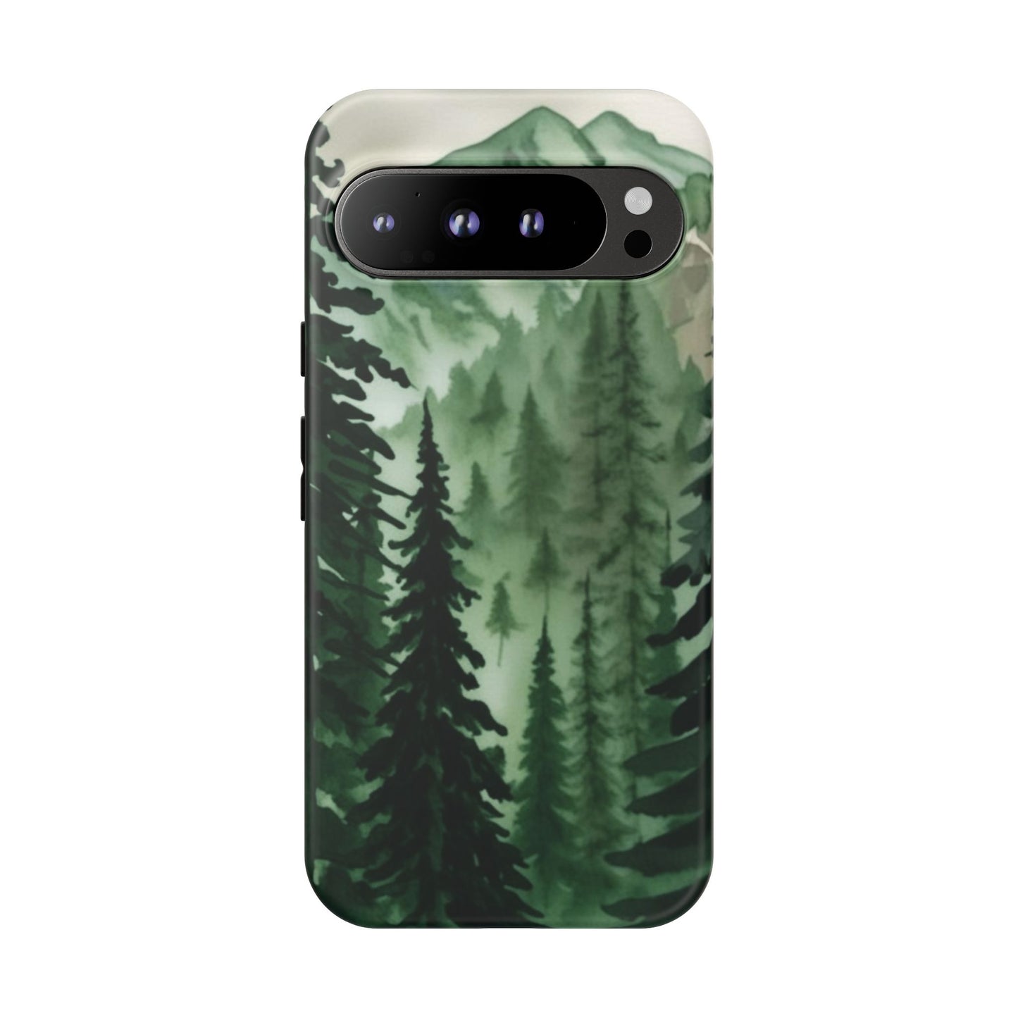 Watercolor Pine Tree Forest Mountains Phone Case