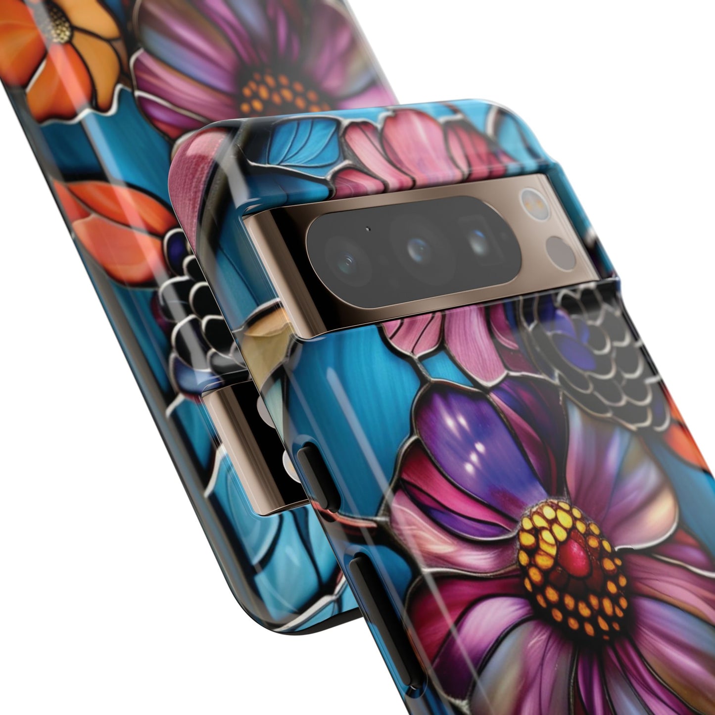 Artistic Stained Glass Floral Phone Case