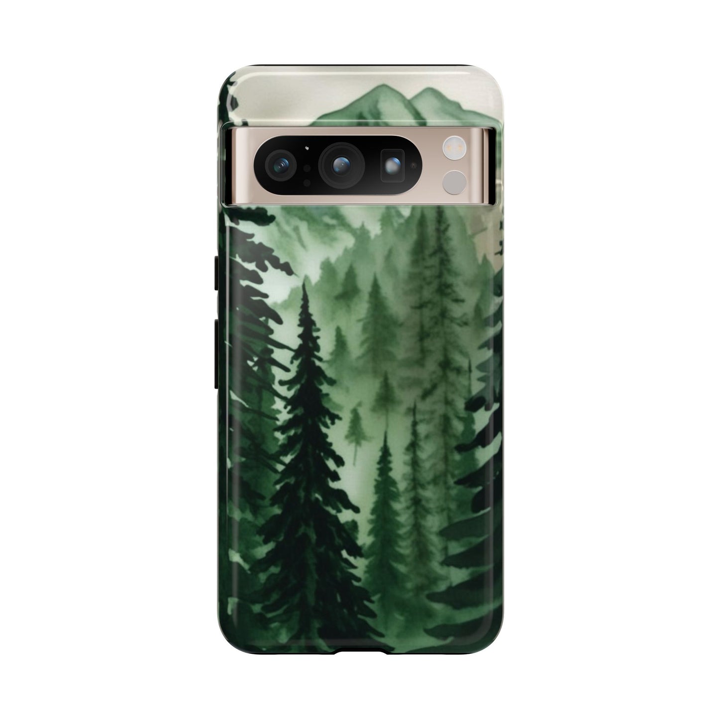 Watercolor Pine Tree Forest Mountains Phone Case