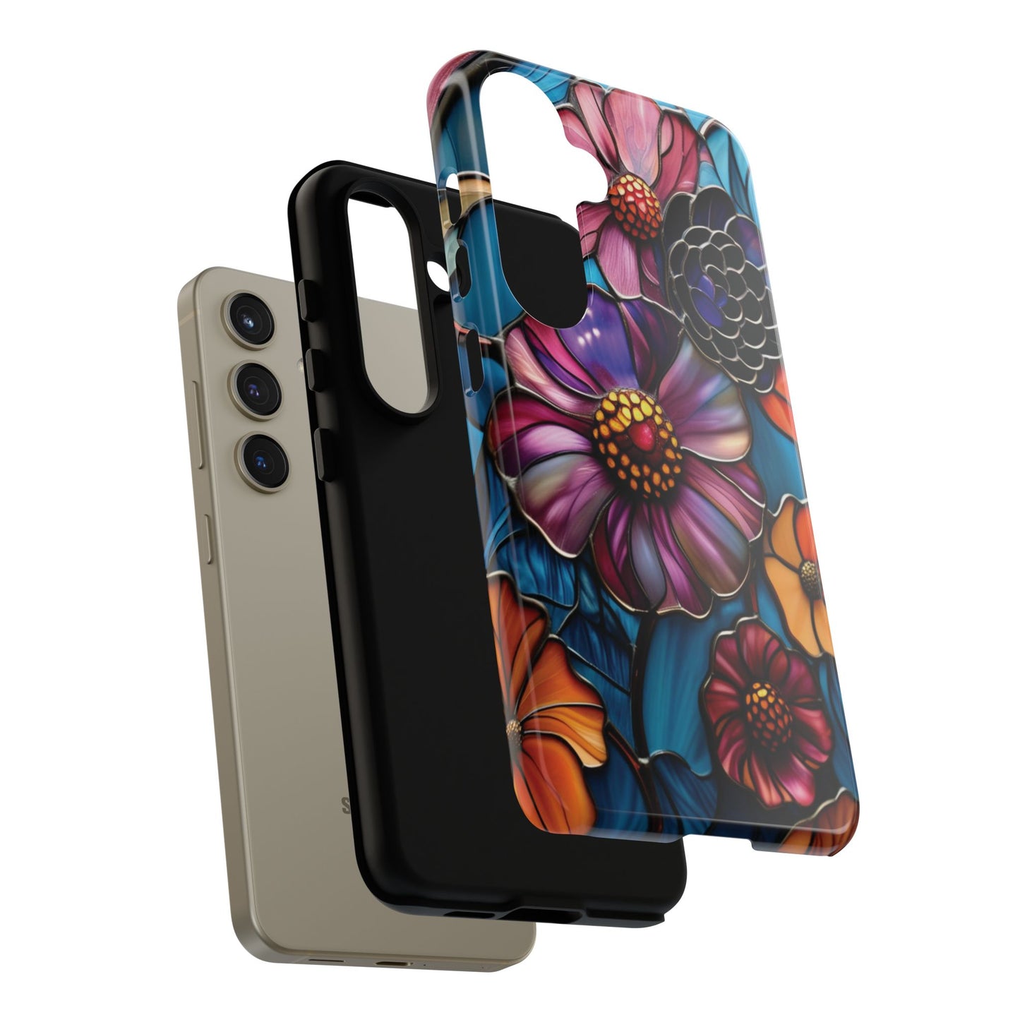 Artistic Stained Glass Floral Phone Case