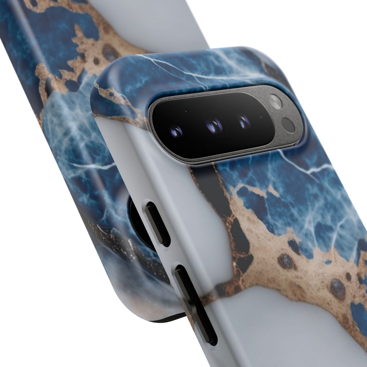 White and Blue Marble Phone Case