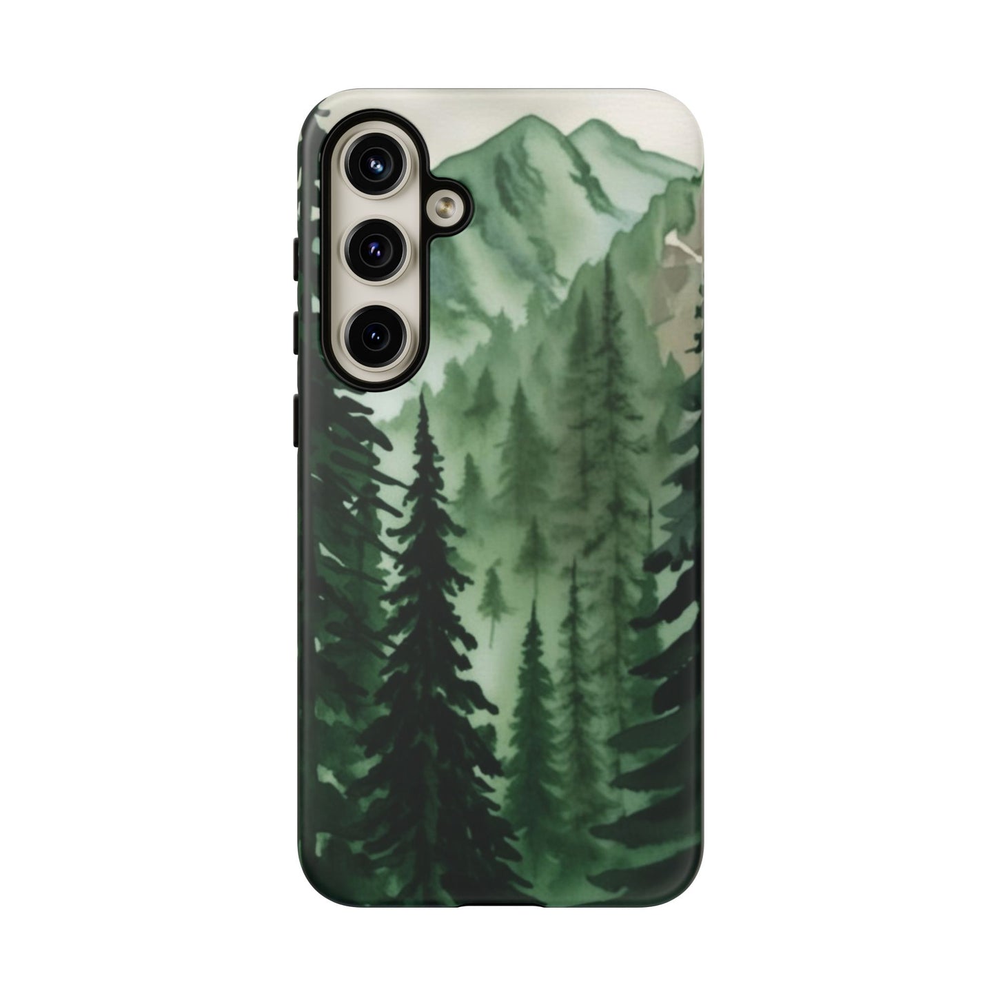 Watercolor Pine Tree Forest Mountains Phone Case