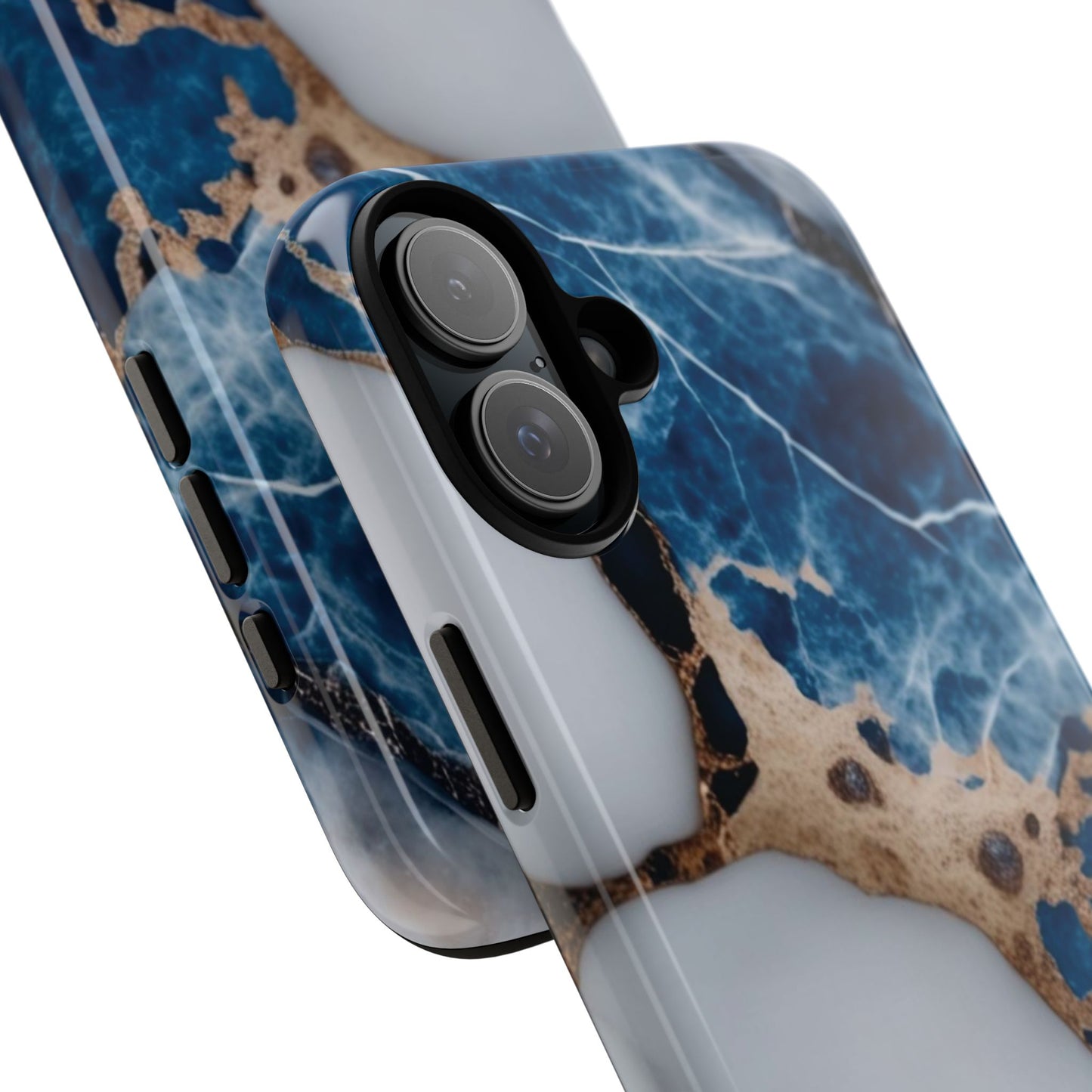 White and Blue Marble Phone Case