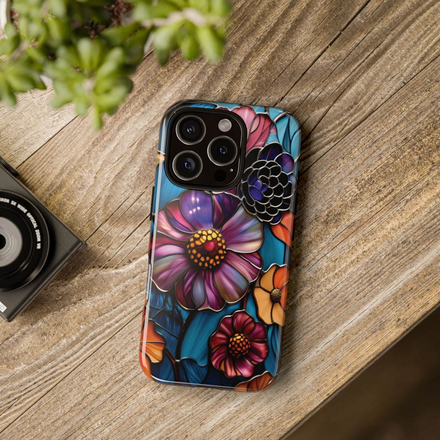Artistic Stained Glass Floral Phone Case