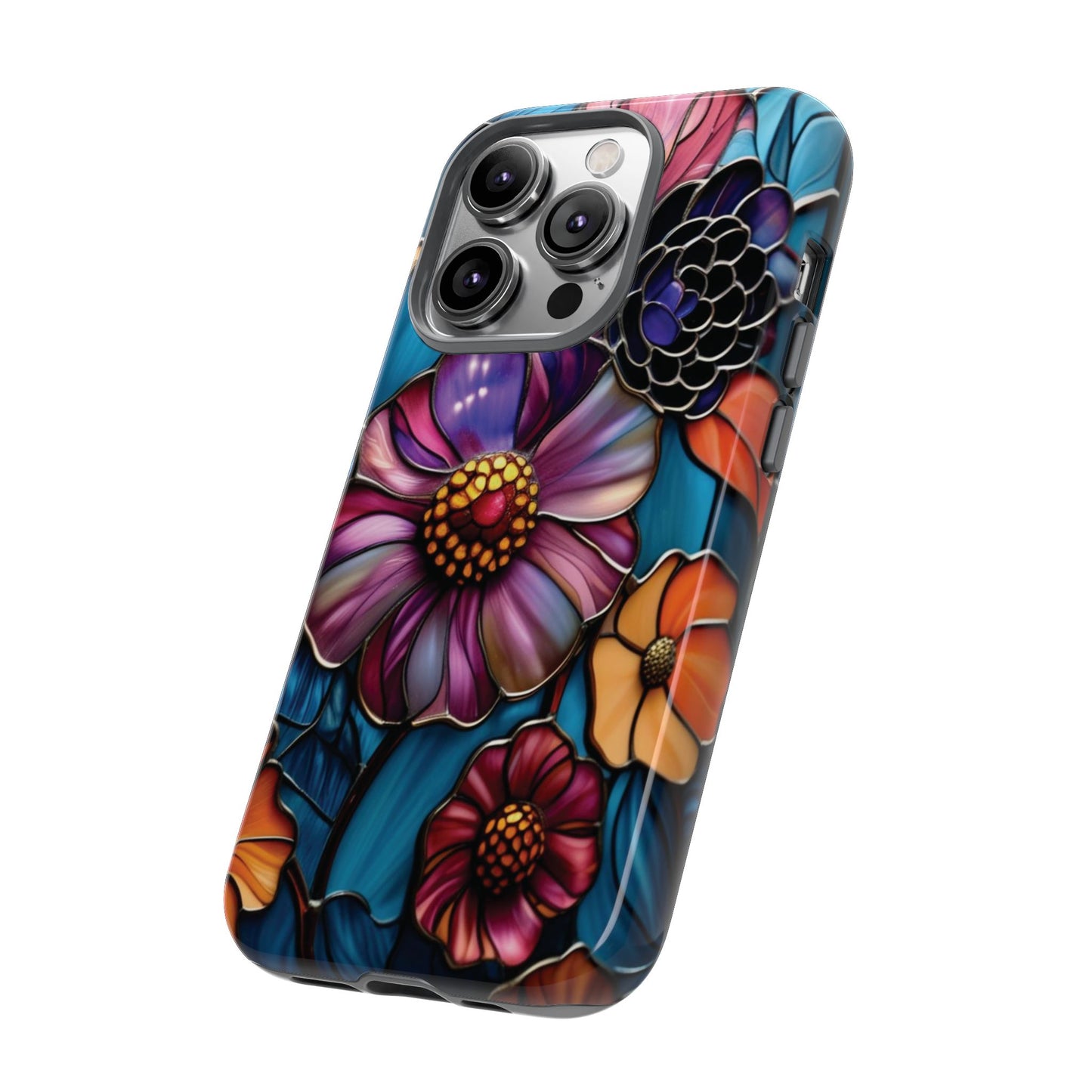 Artistic Stained Glass Floral Phone Case
