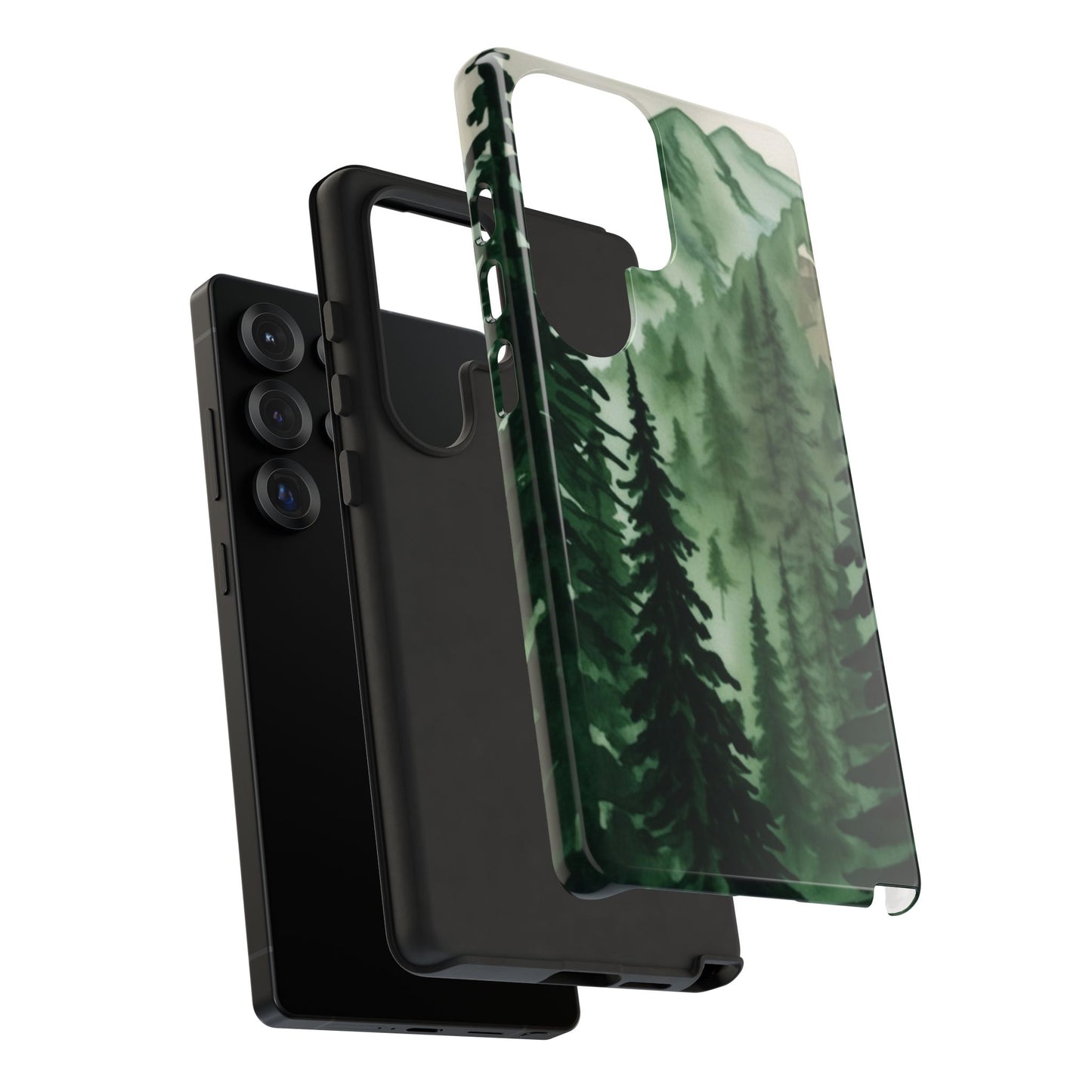 Watercolor Pine Tree Forest Mountains Phone Case