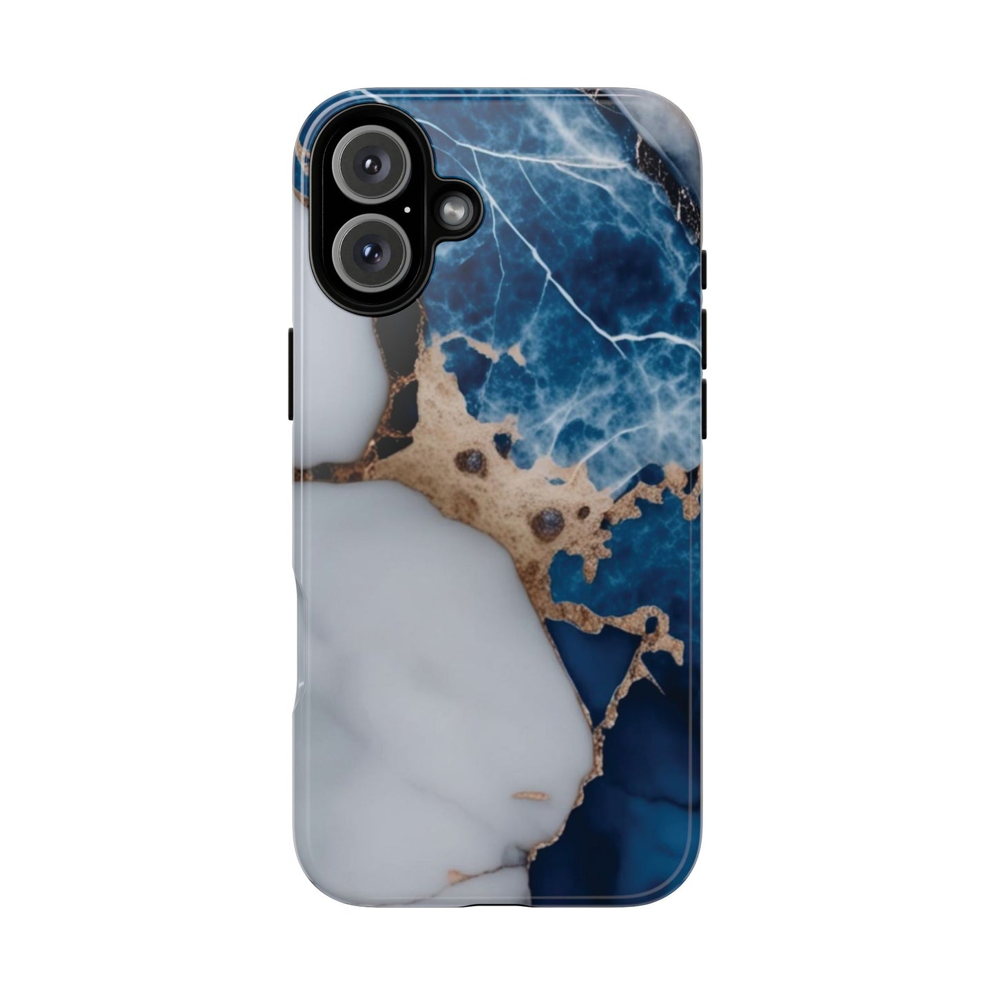 White and Blue Marble Phone Case