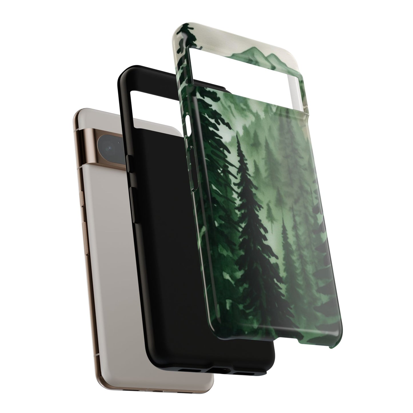 Watercolor Pine Tree Forest Mountains Phone Case