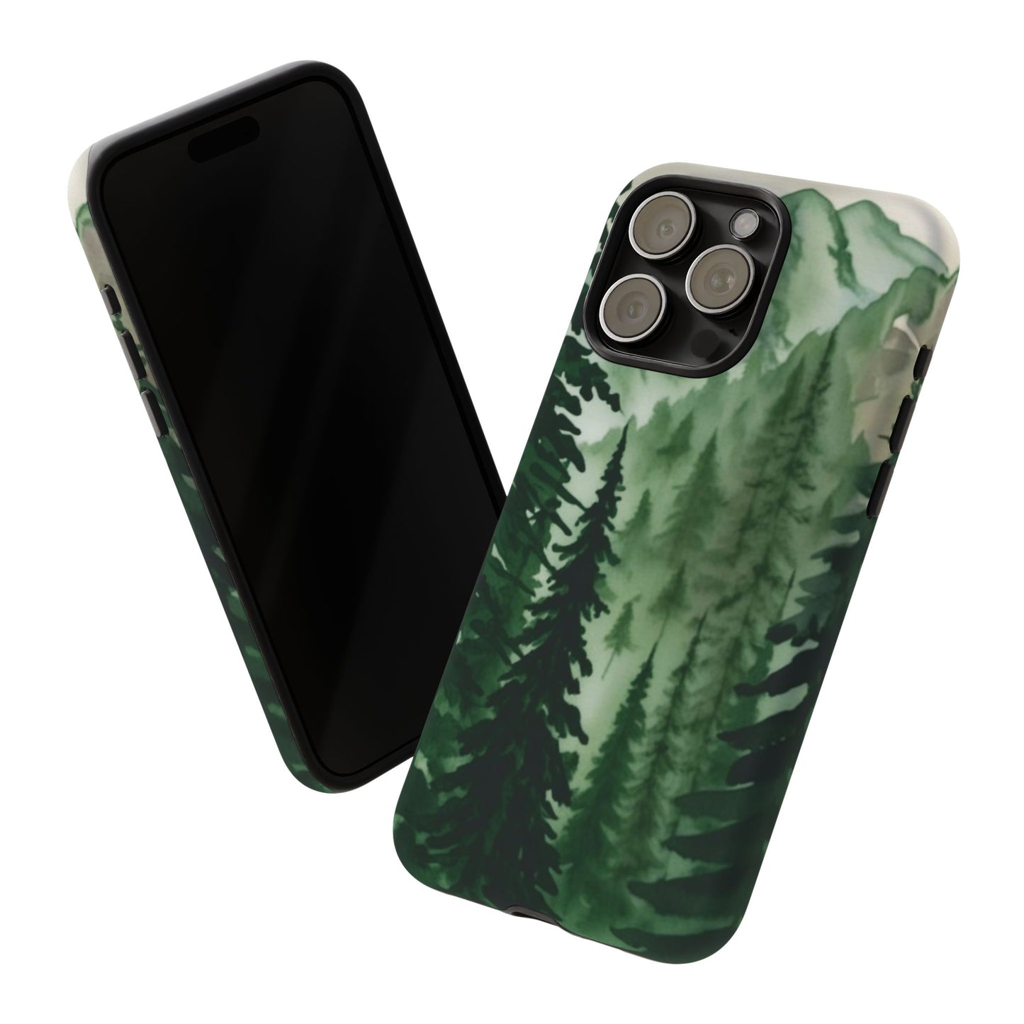 Watercolor Pine Tree Forest Mountains Phone Case