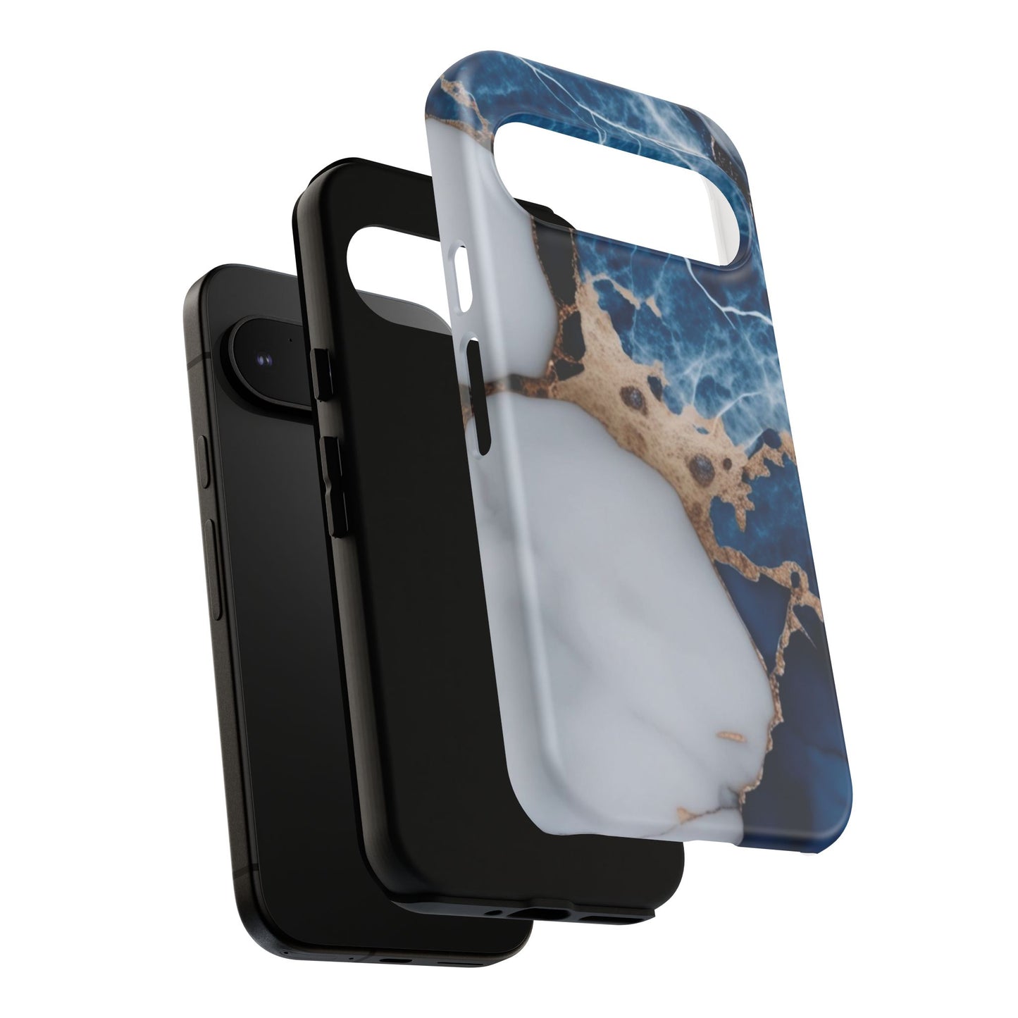 White and Blue Marble Phone Case
