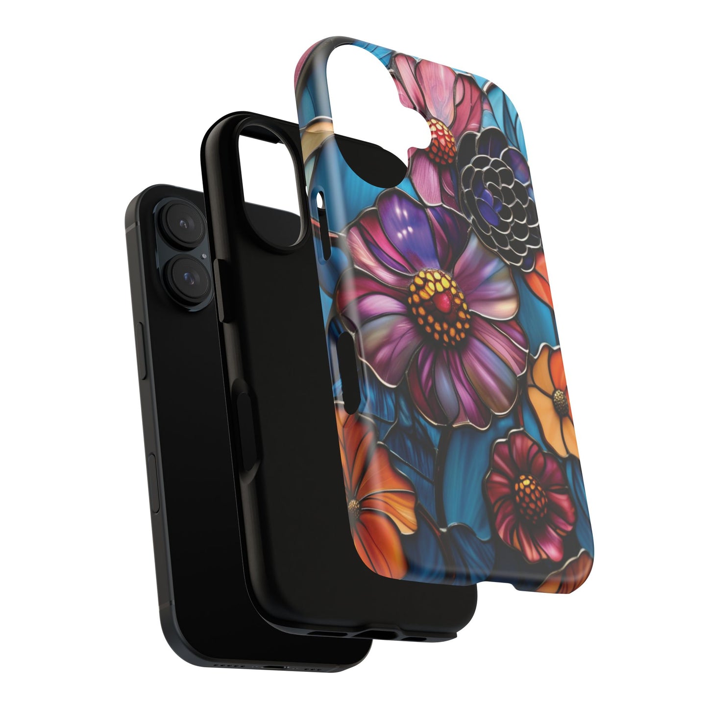 Artistic Stained Glass Floral Phone Case