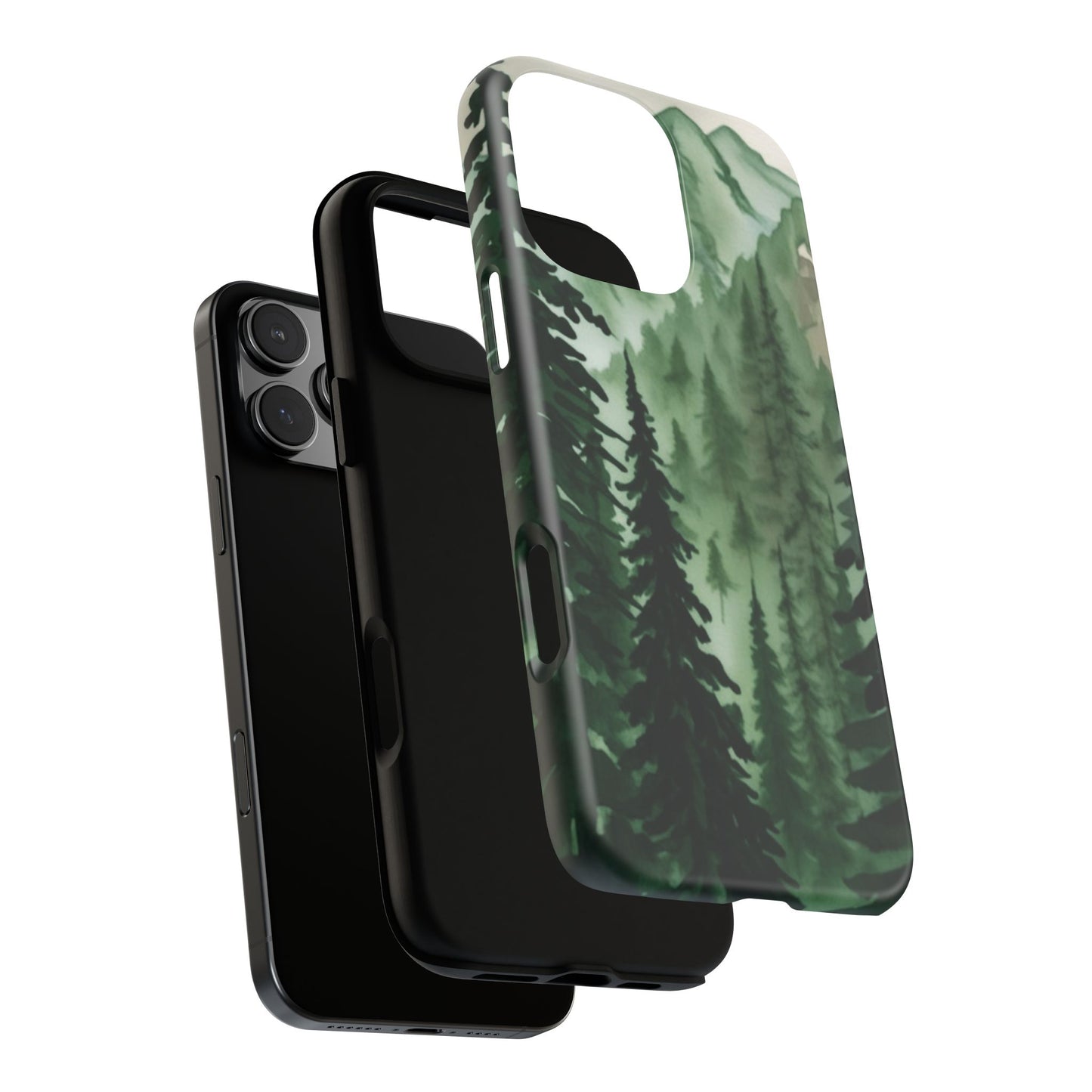 Watercolor Pine Tree Forest Mountains Phone Case