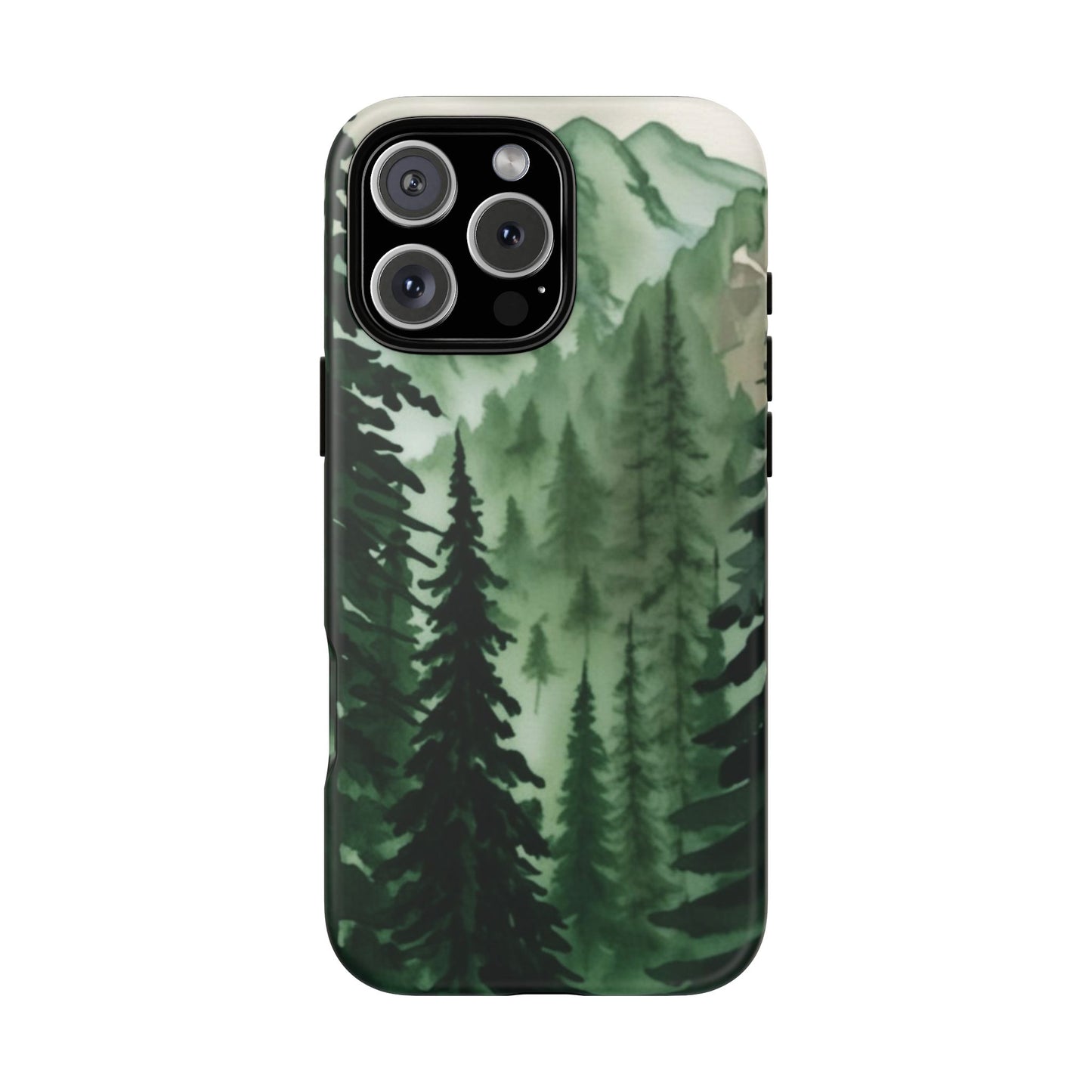 Watercolor Pine Tree Forest Mountains Phone Case