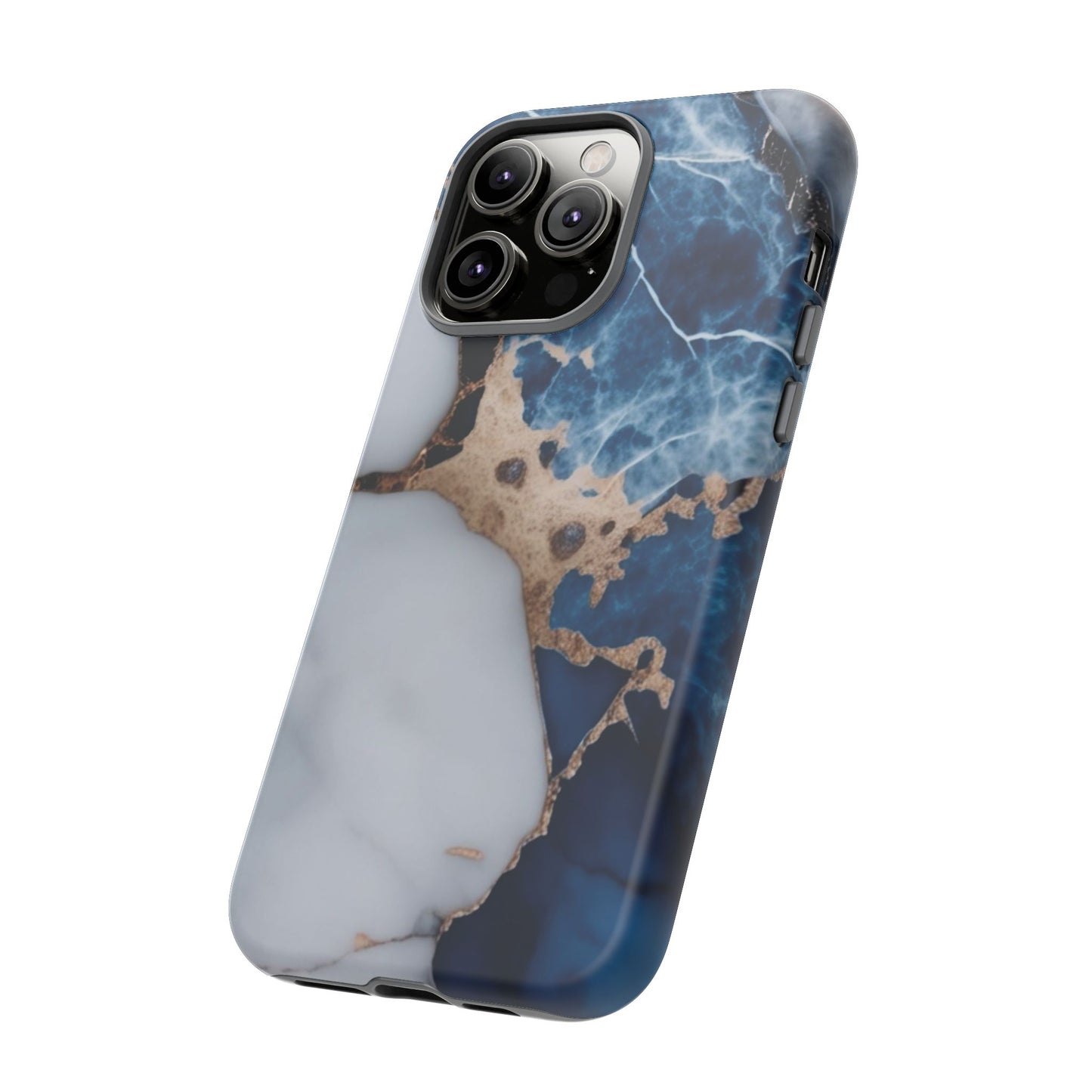 White and Blue Marble Phone Case