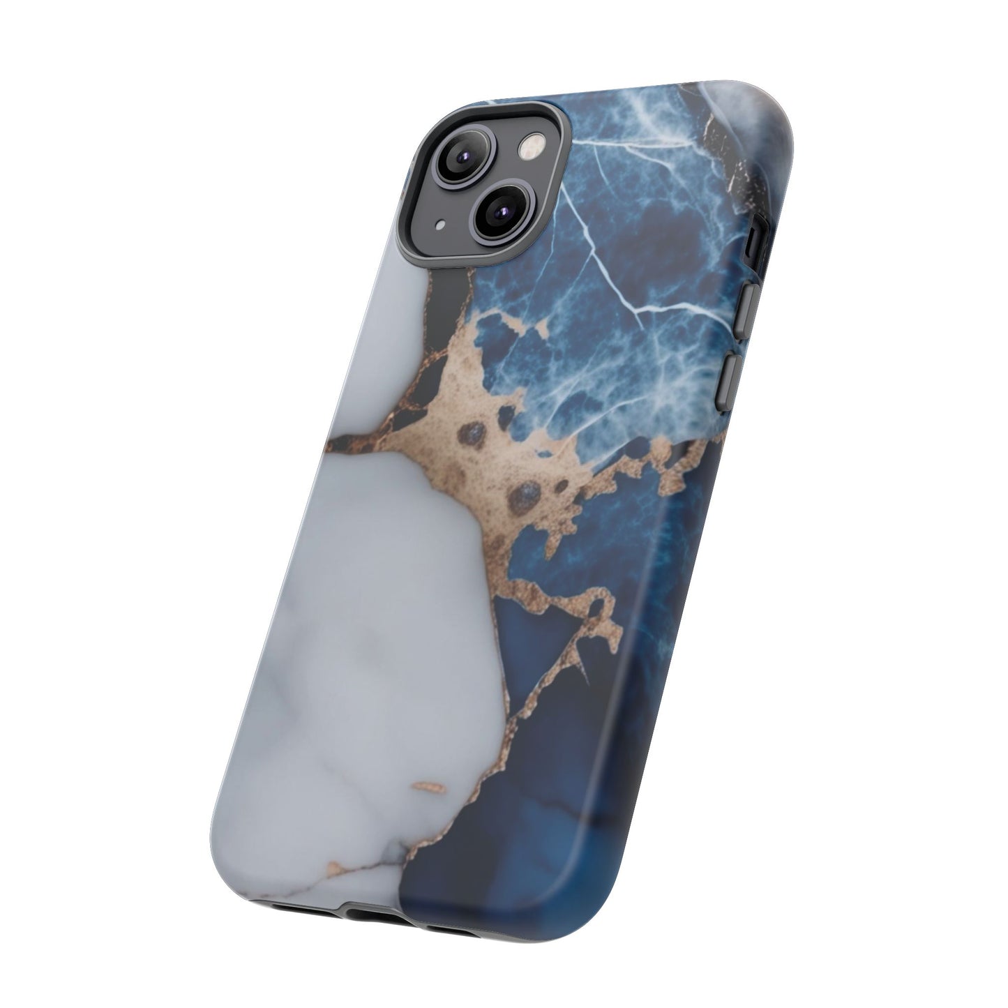 White and Blue Marble Phone Case