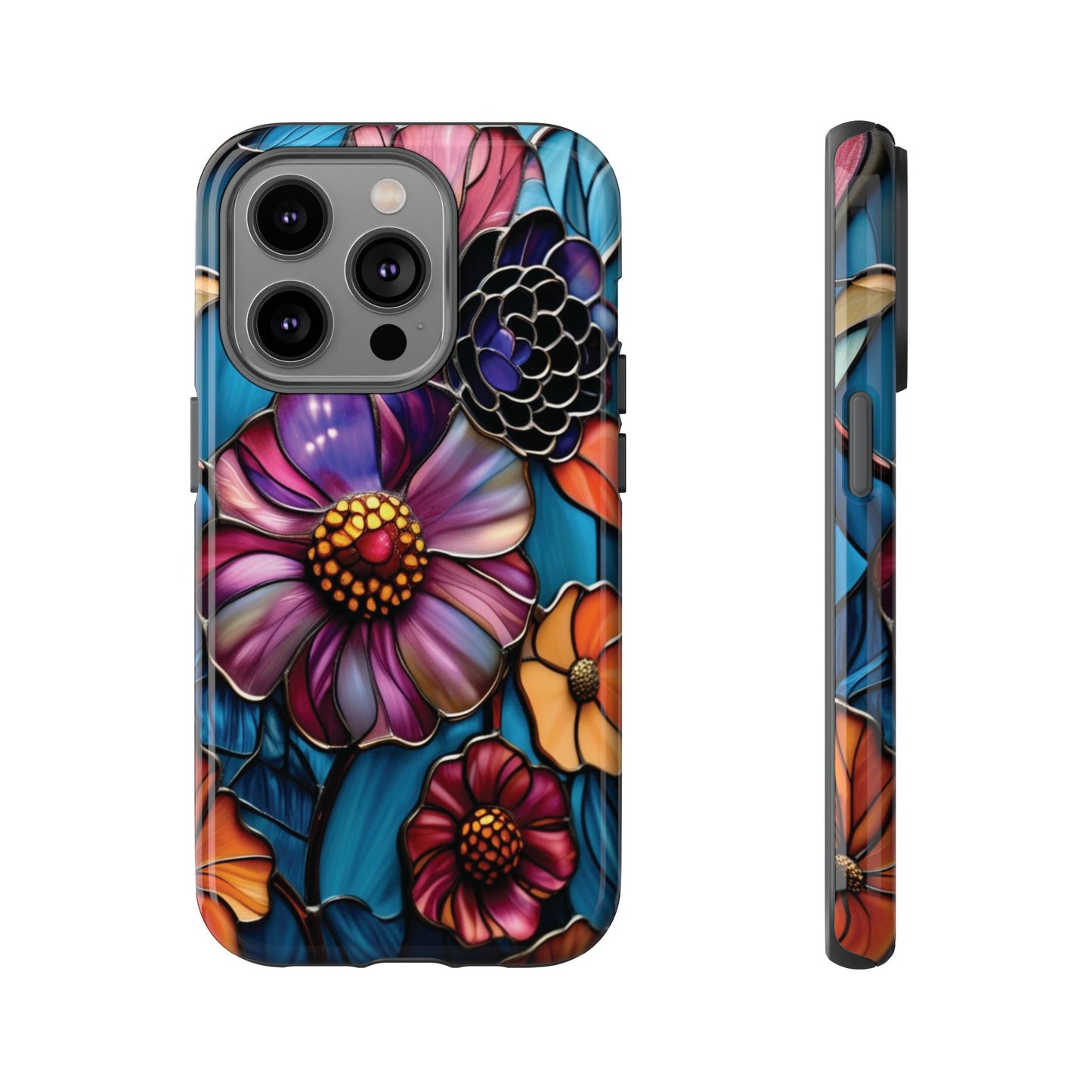 Artistic Stained Glass Floral Phone Case