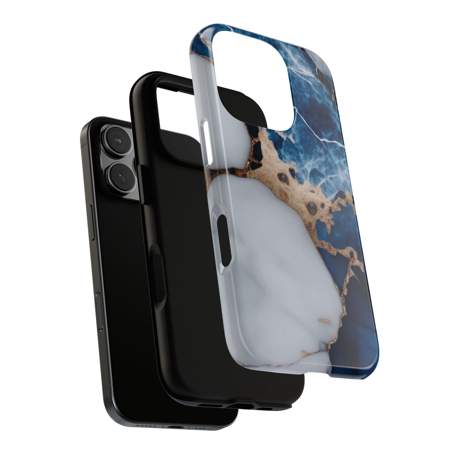 White and Blue Marble Phone Case