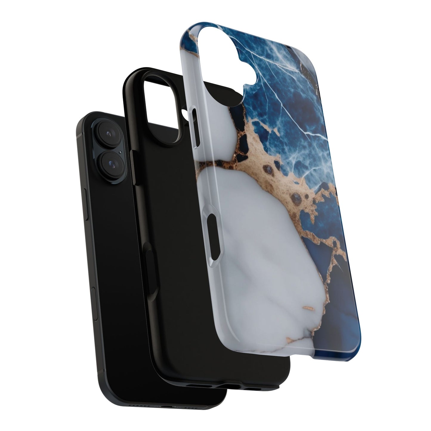 White and Blue Marble Phone Case