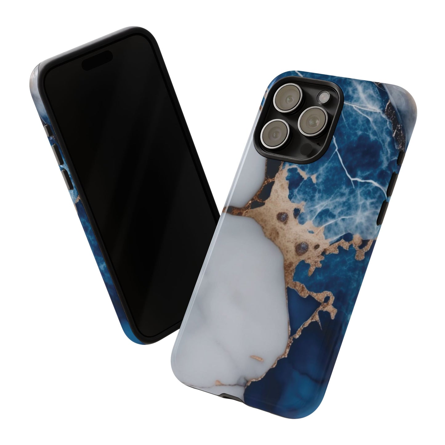 White and Blue Marble Phone Case