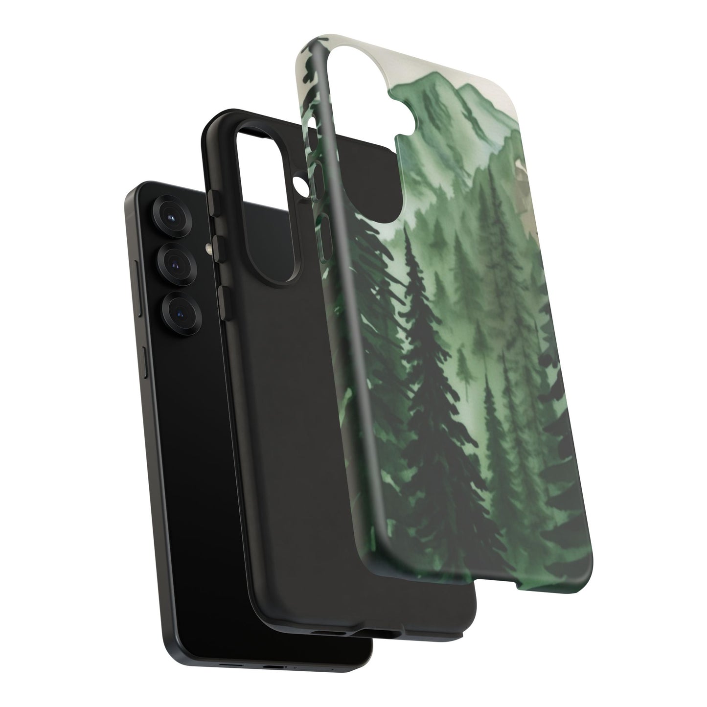 Watercolor Pine Tree Forest Mountains Phone Case