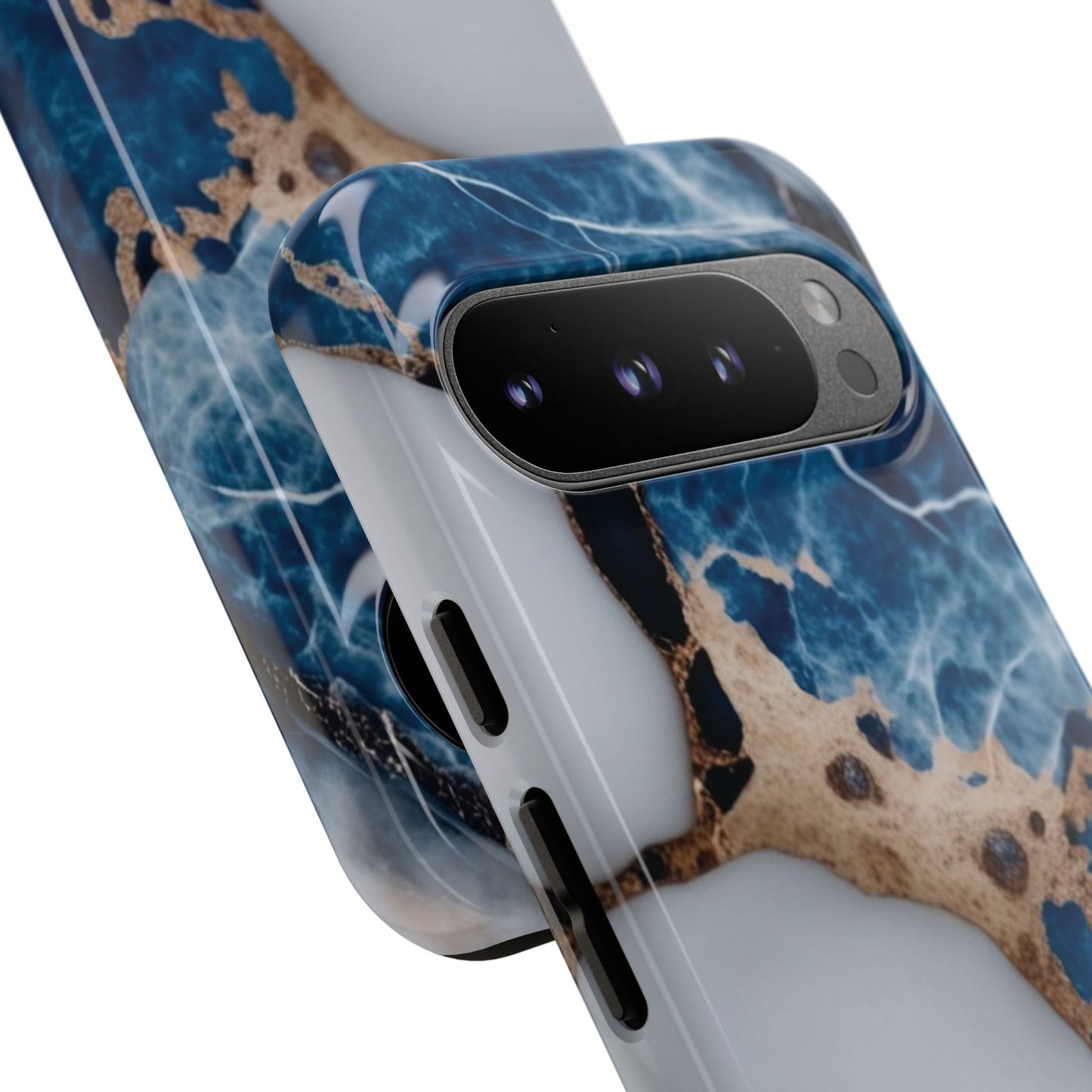 White and Blue Marble Phone Case