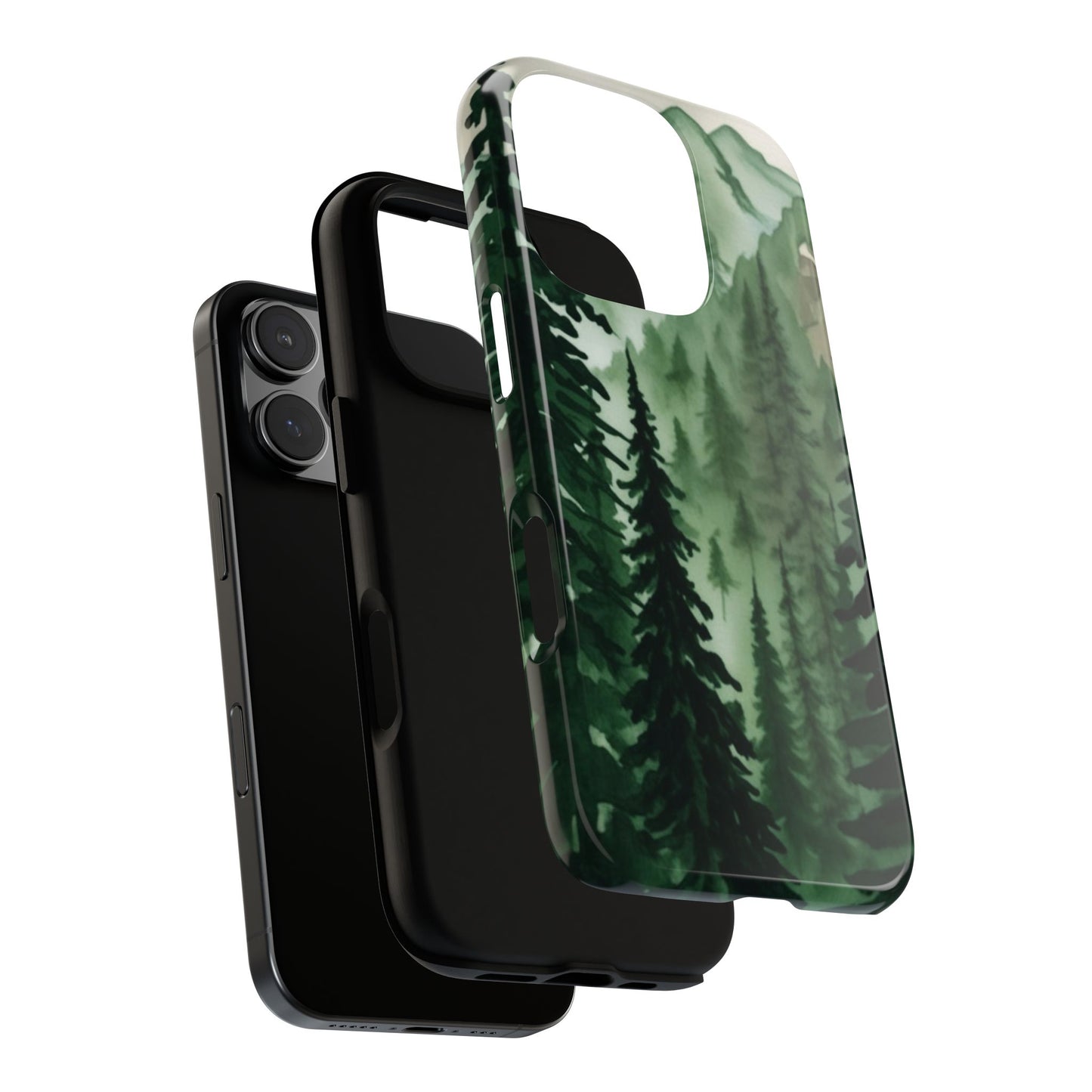 Watercolor Pine Tree Forest Mountains Phone Case