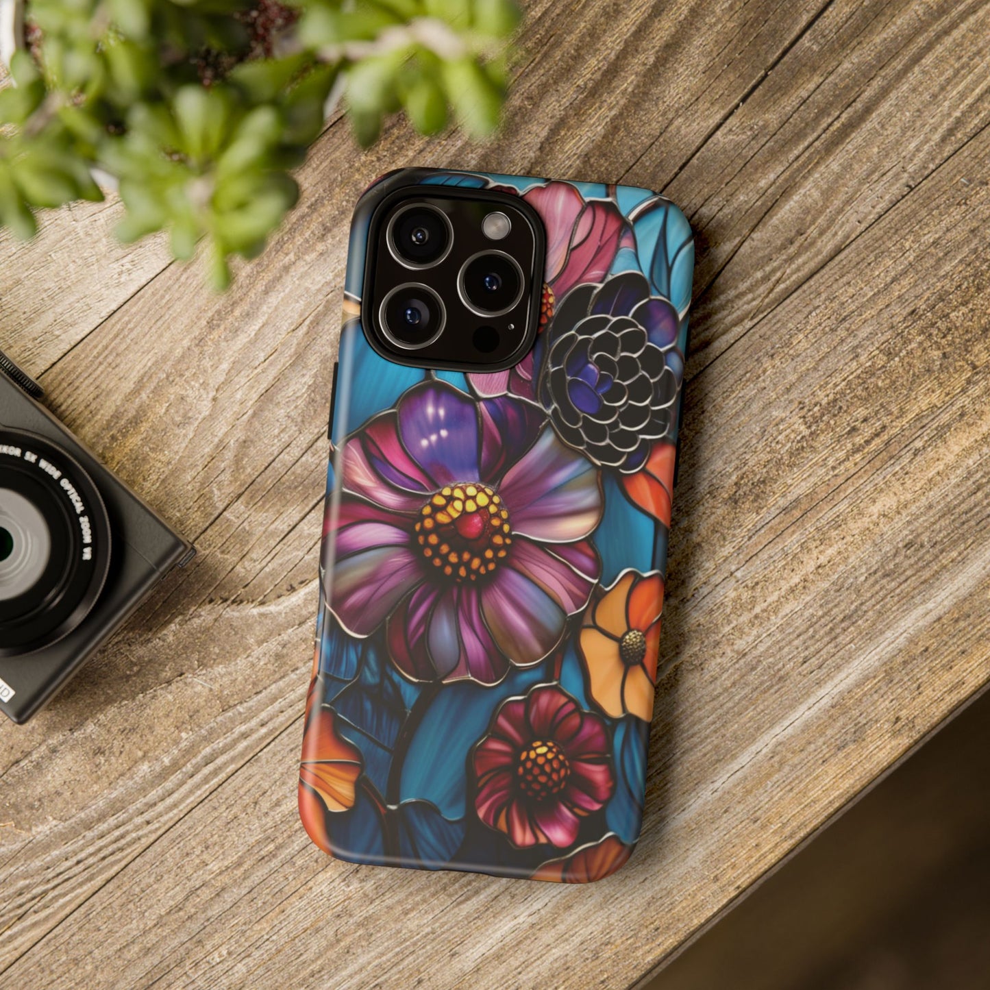 Artistic Stained Glass Floral Phone Case