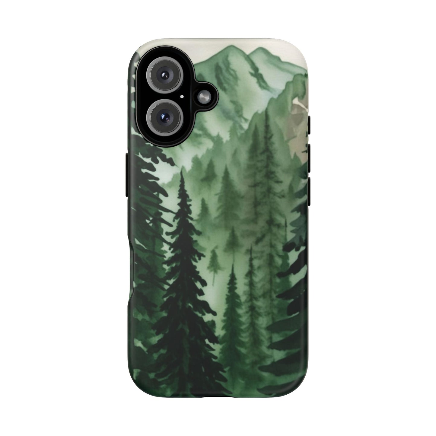 Watercolor Pine Tree Forest Mountains Phone Case