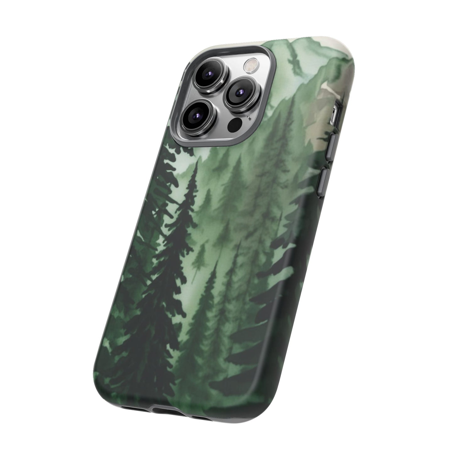 Watercolor Pine Tree Forest Mountains Phone Case