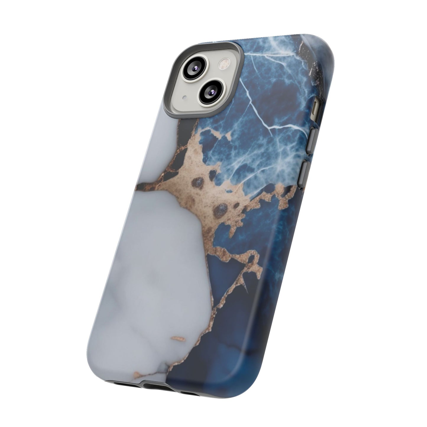 White and Blue Marble Phone Case