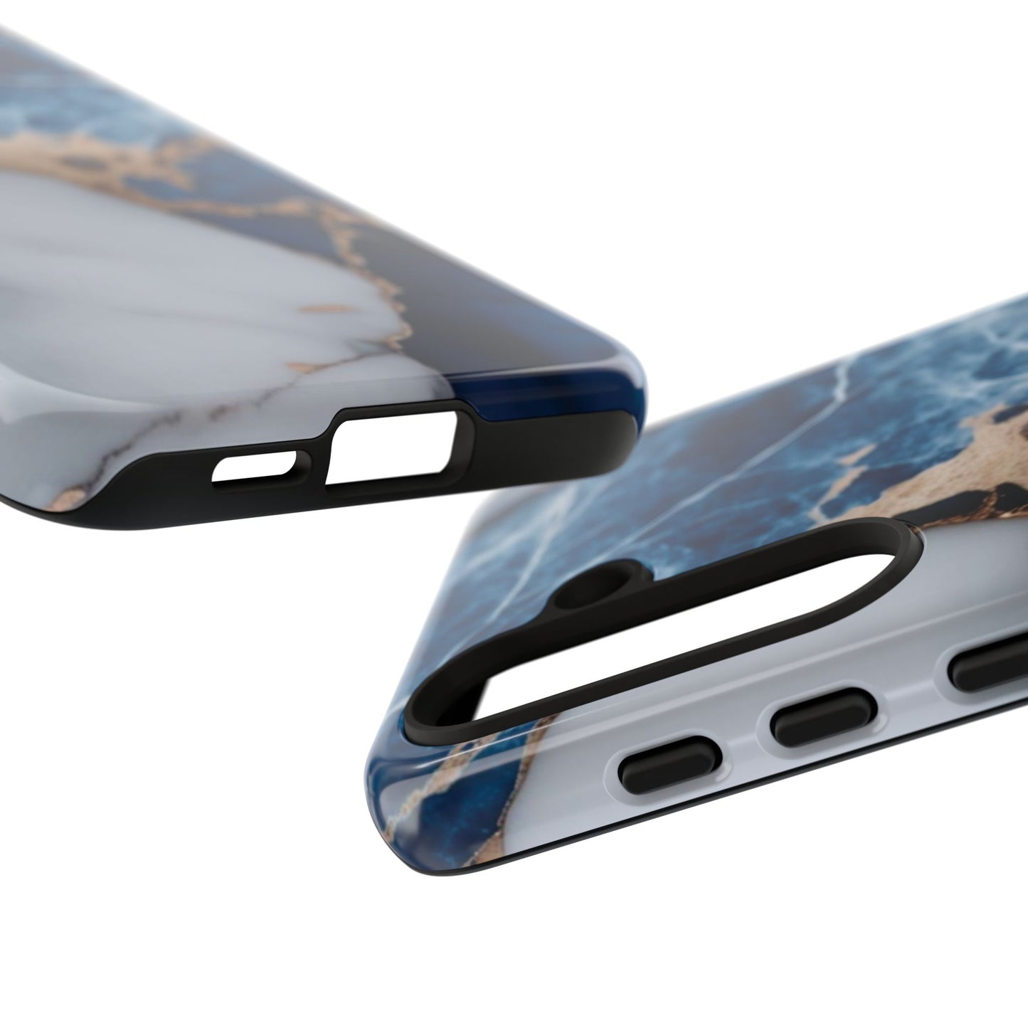 White and Blue Marble Phone Case