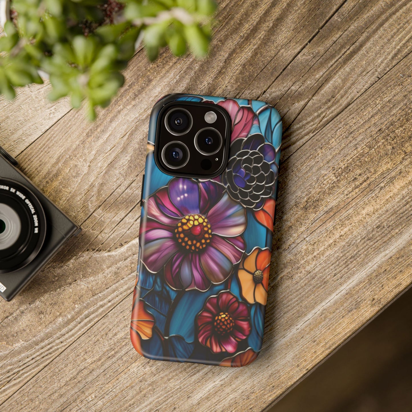 Artistic Stained Glass Floral Phone Case