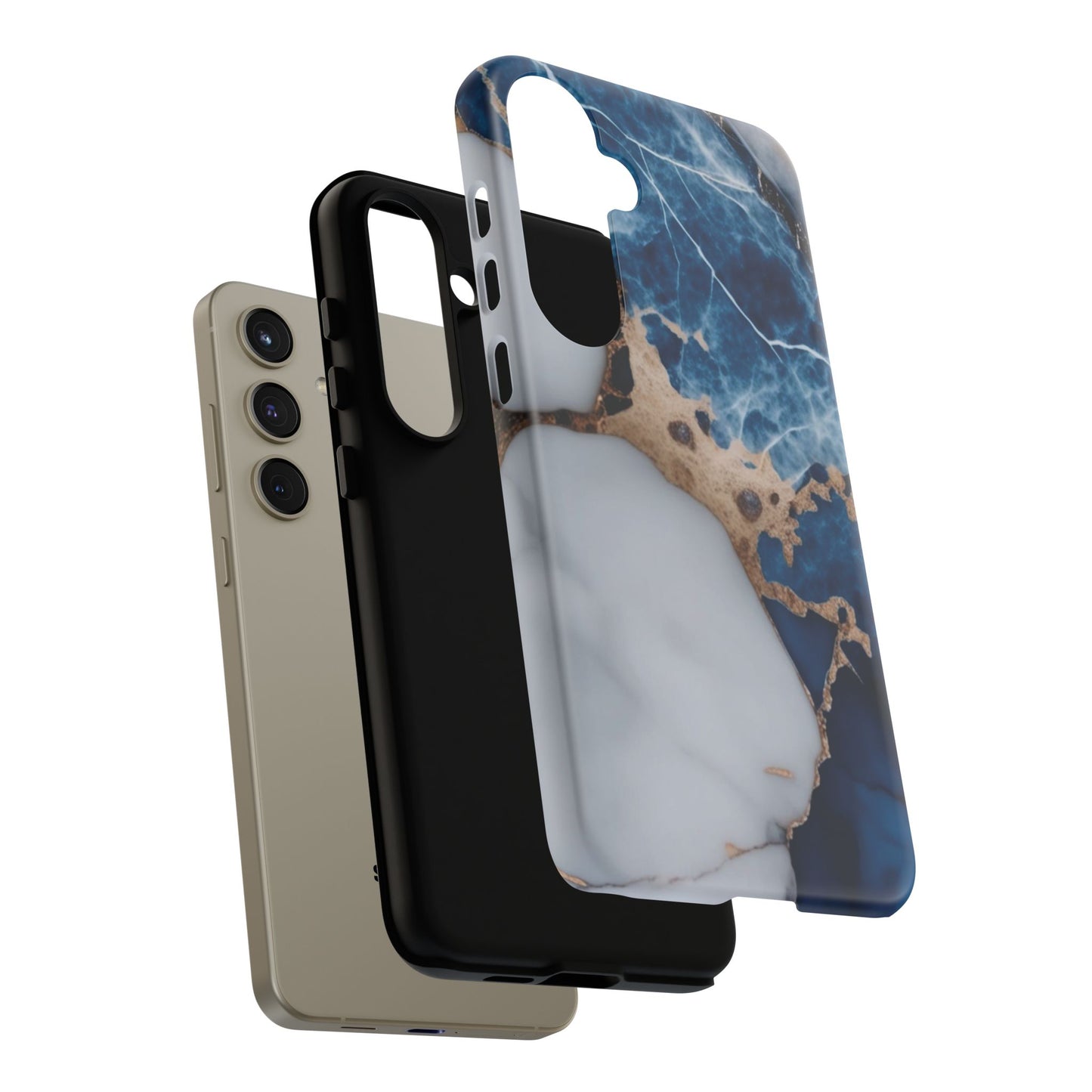 White and Blue Marble Phone Case