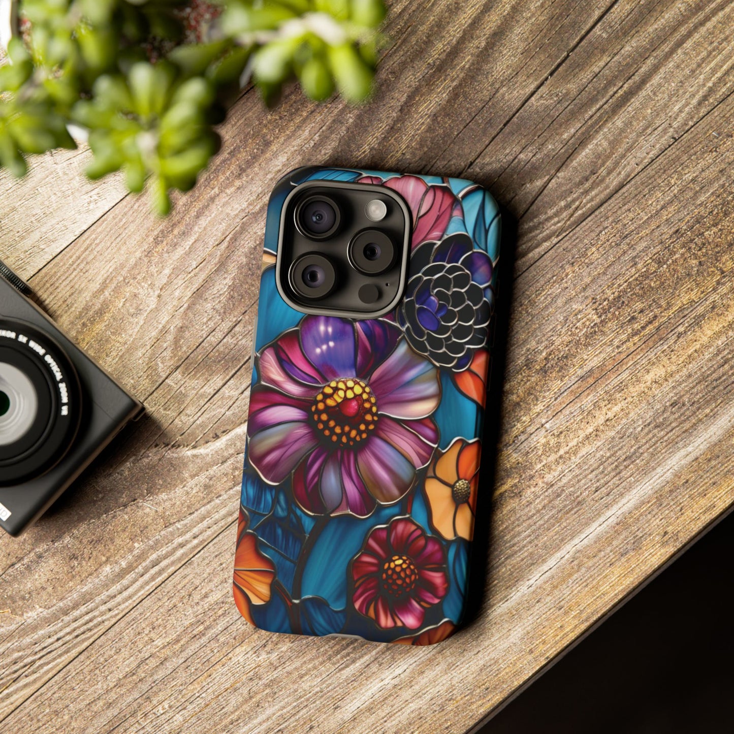 Artistic Stained Glass Floral Phone Case