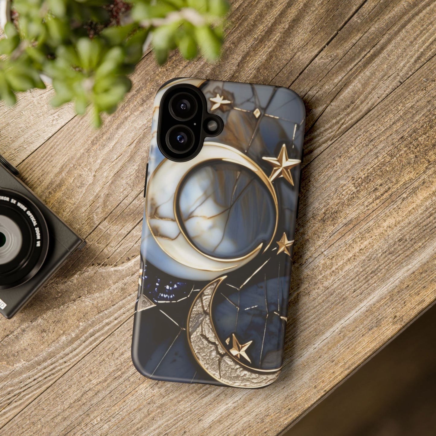 Waning Crescent Moon and Stars Phone Case
