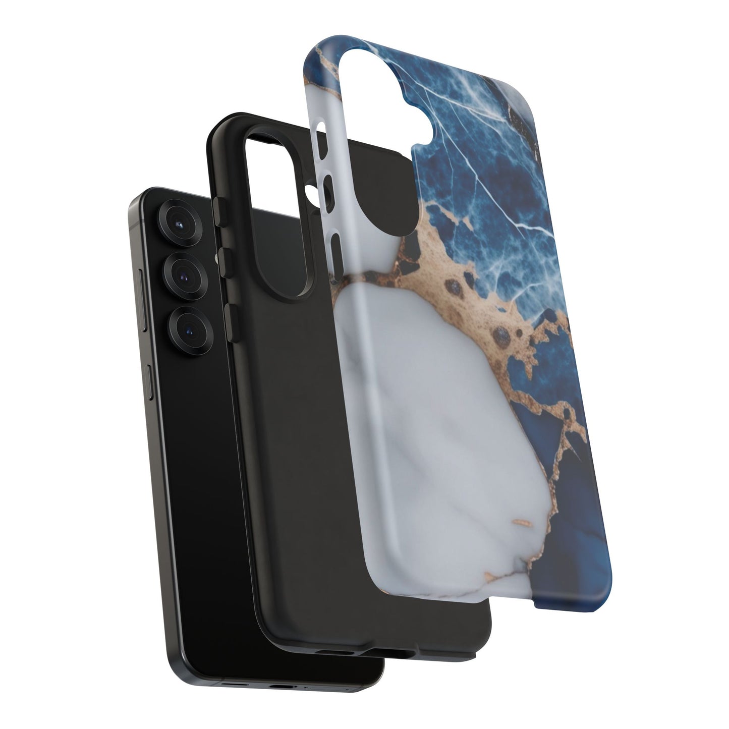 White and Blue Marble Phone Case