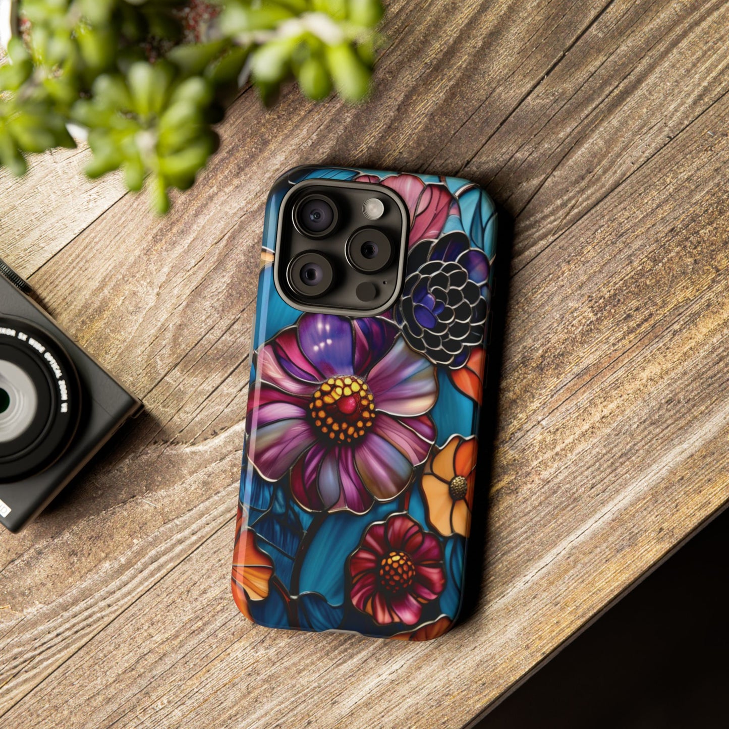 Artistic Stained Glass Floral Phone Case