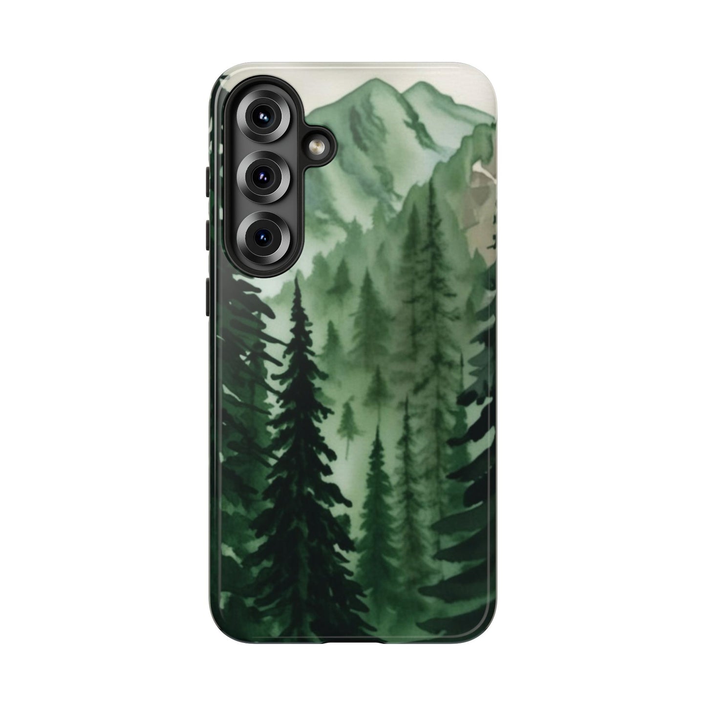Watercolor Pine Tree Forest Mountains Phone Case