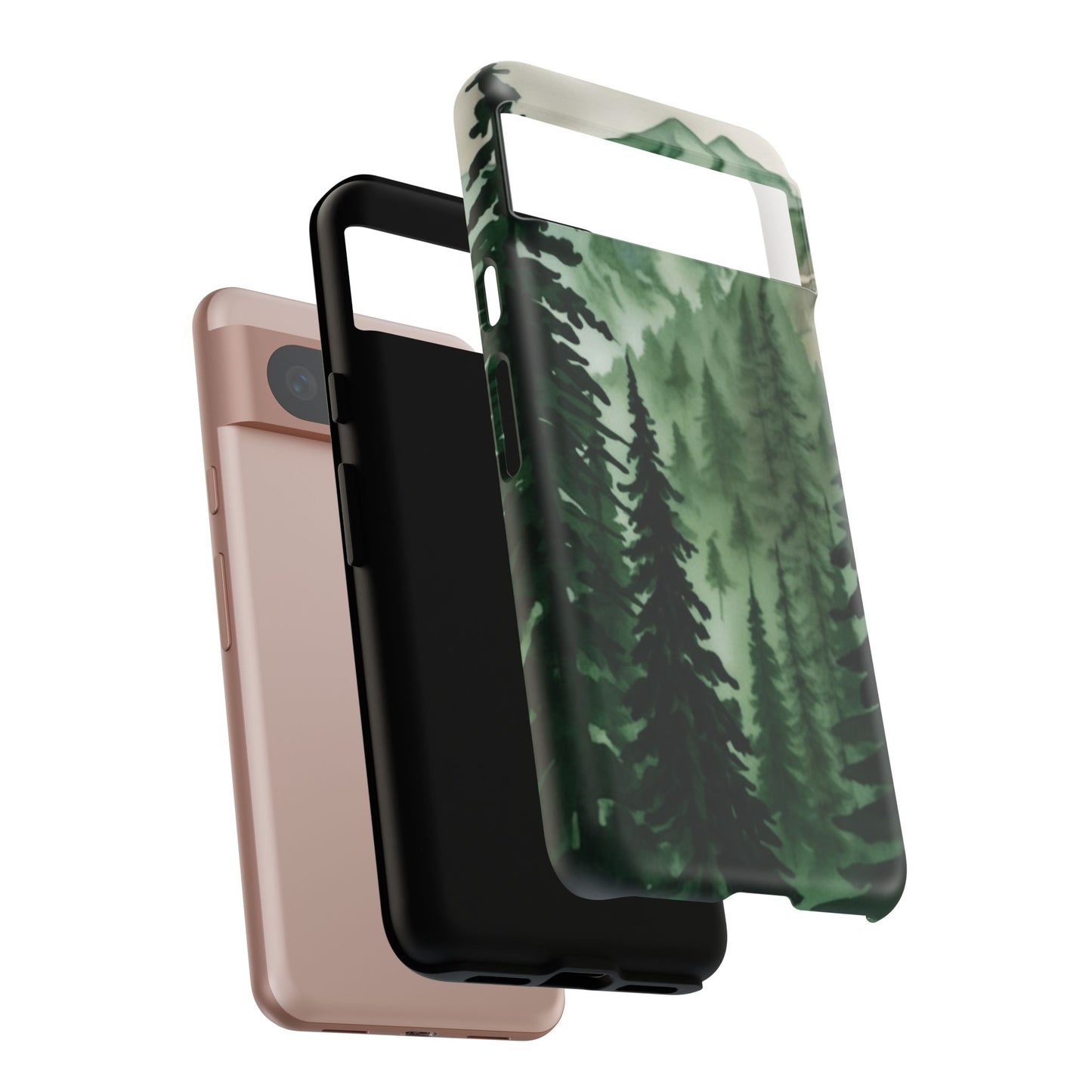 Watercolor Pine Tree Forest Mountains Phone Case